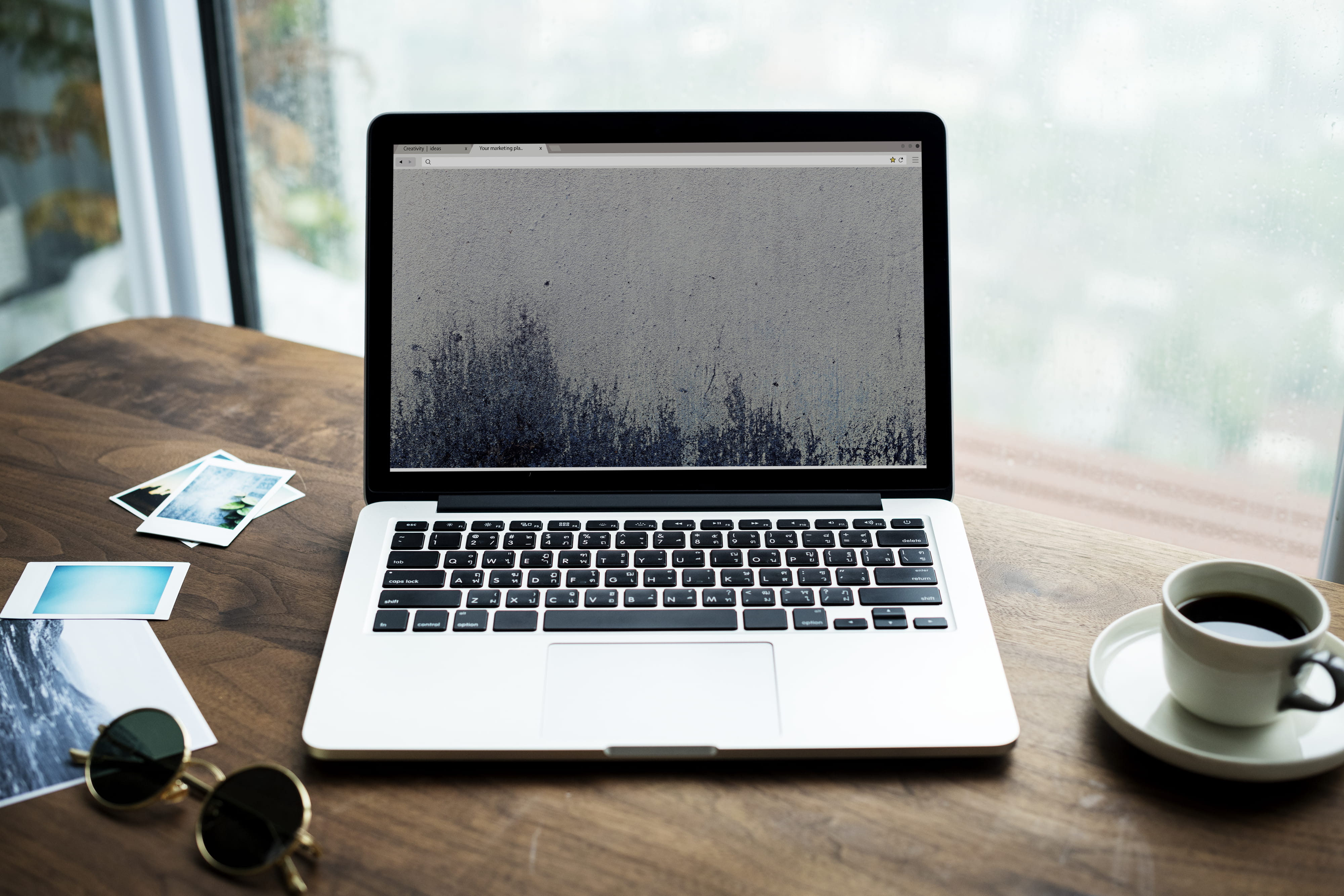 photograph, backgrounds, indoors, workspace, business, note Pad, 4K, close-up, communication, pC, macbook pro, internet, cup, coffee - Drink, no People, HD Wallpaper