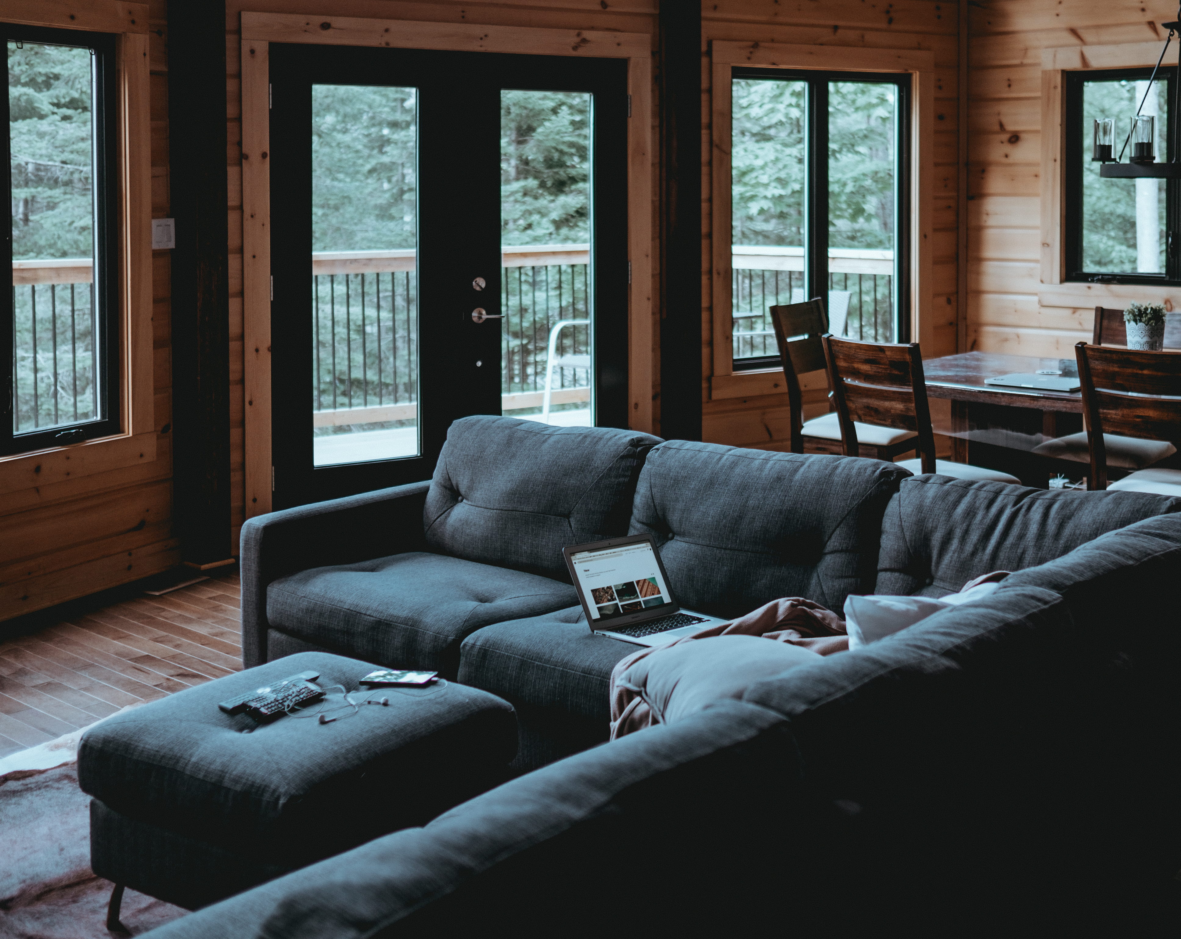 domestic Room, day, indoors, working, computer, couch, laptop, 4K, residential Building, indoor, sofa, comfortable, interior, architecture And Buildings, HD Wallpaper