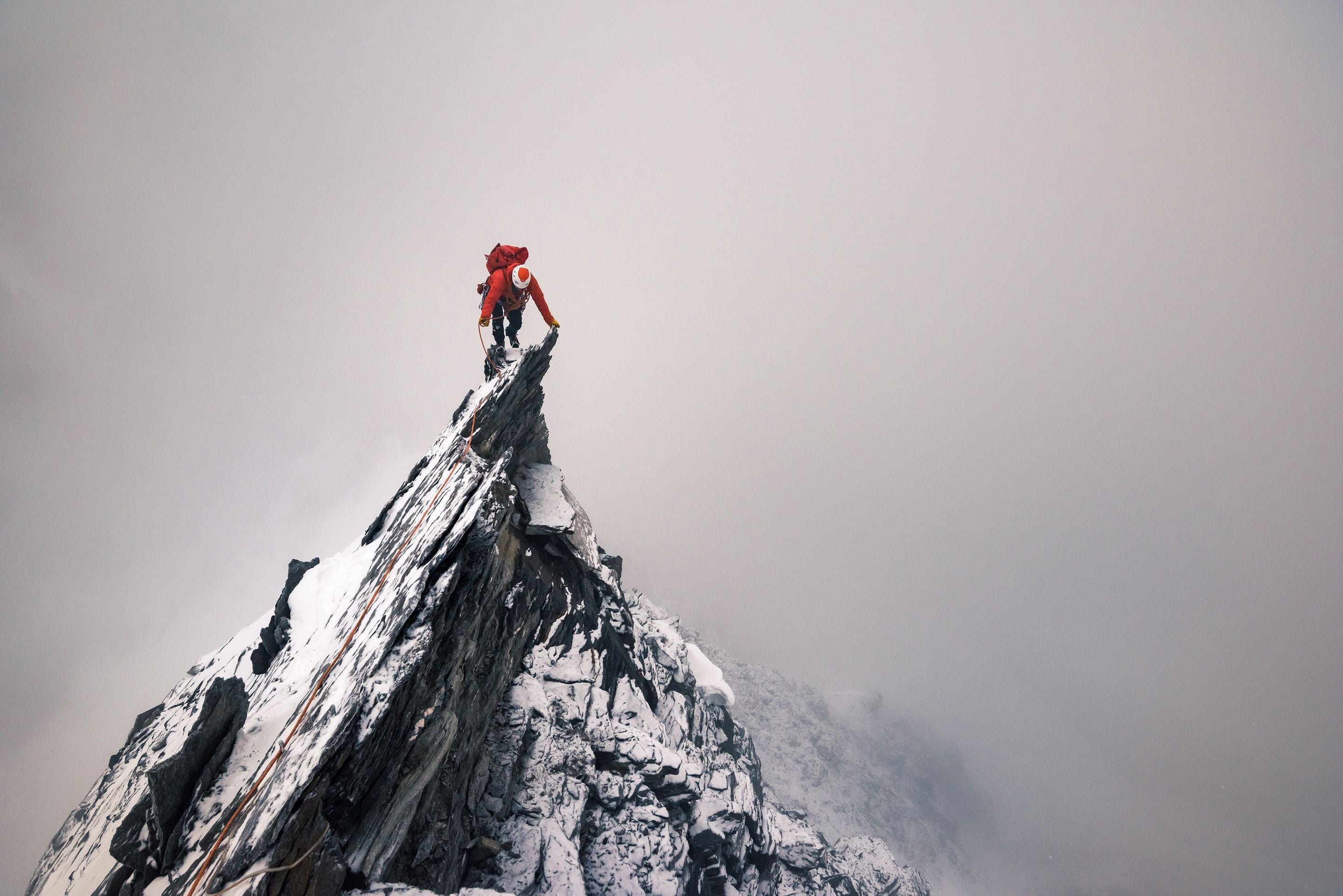 climber, top, peak, 2K, rocks, rock, people, HD Wallpaper