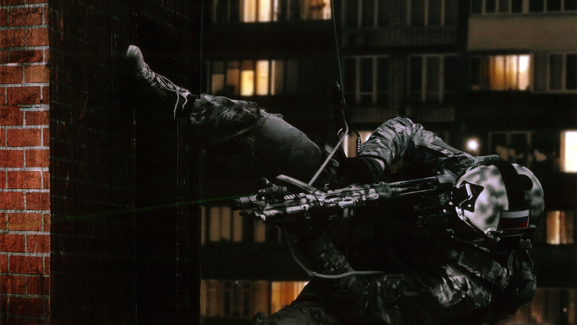 indoors, occupation, skill, close-up, MP-5, suit, industry, black, one person, Alpha, special forces, dark, working, TSSN FSB, aiming, gun, technology, HD Wallpaper