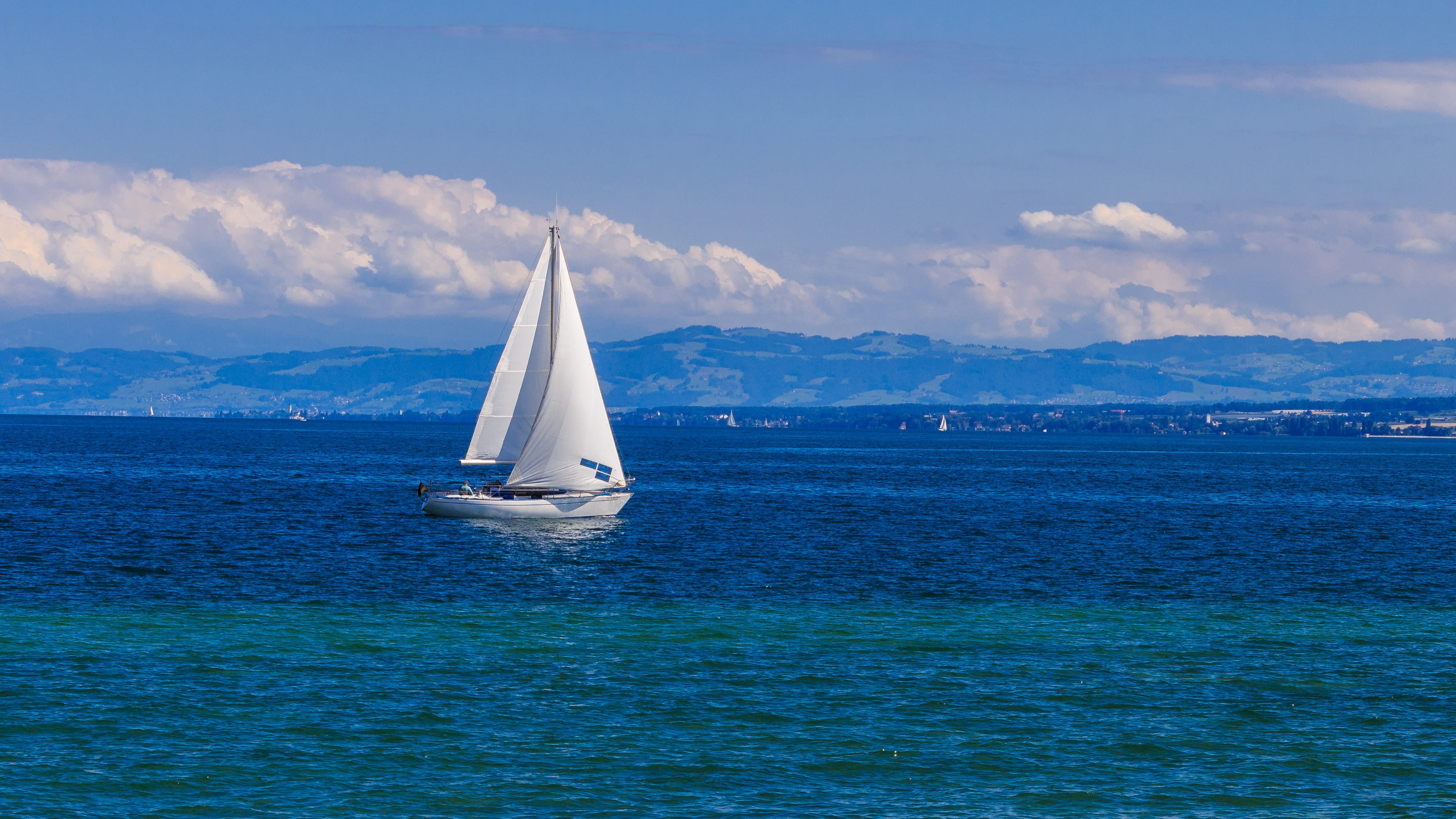 mode of transportation, sail, yachting, sailboat, 2K, sailing boats, cloud - sky, beauty in nature, sky, sailing ship, boot, holiday, transportation, travel, HD Wallpaper