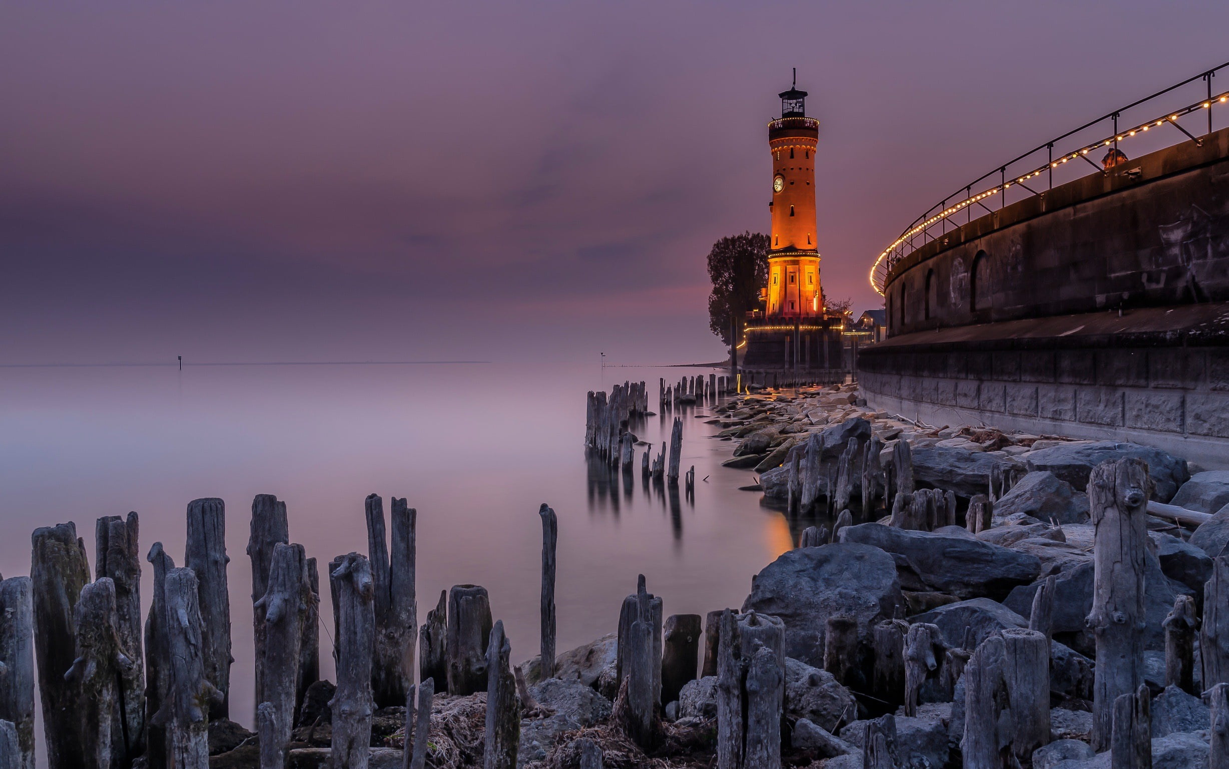 1080P, sea, Landscape, lighthouse, Bavaria, Lindau on lake Constance, Germany, HD Wallpaper