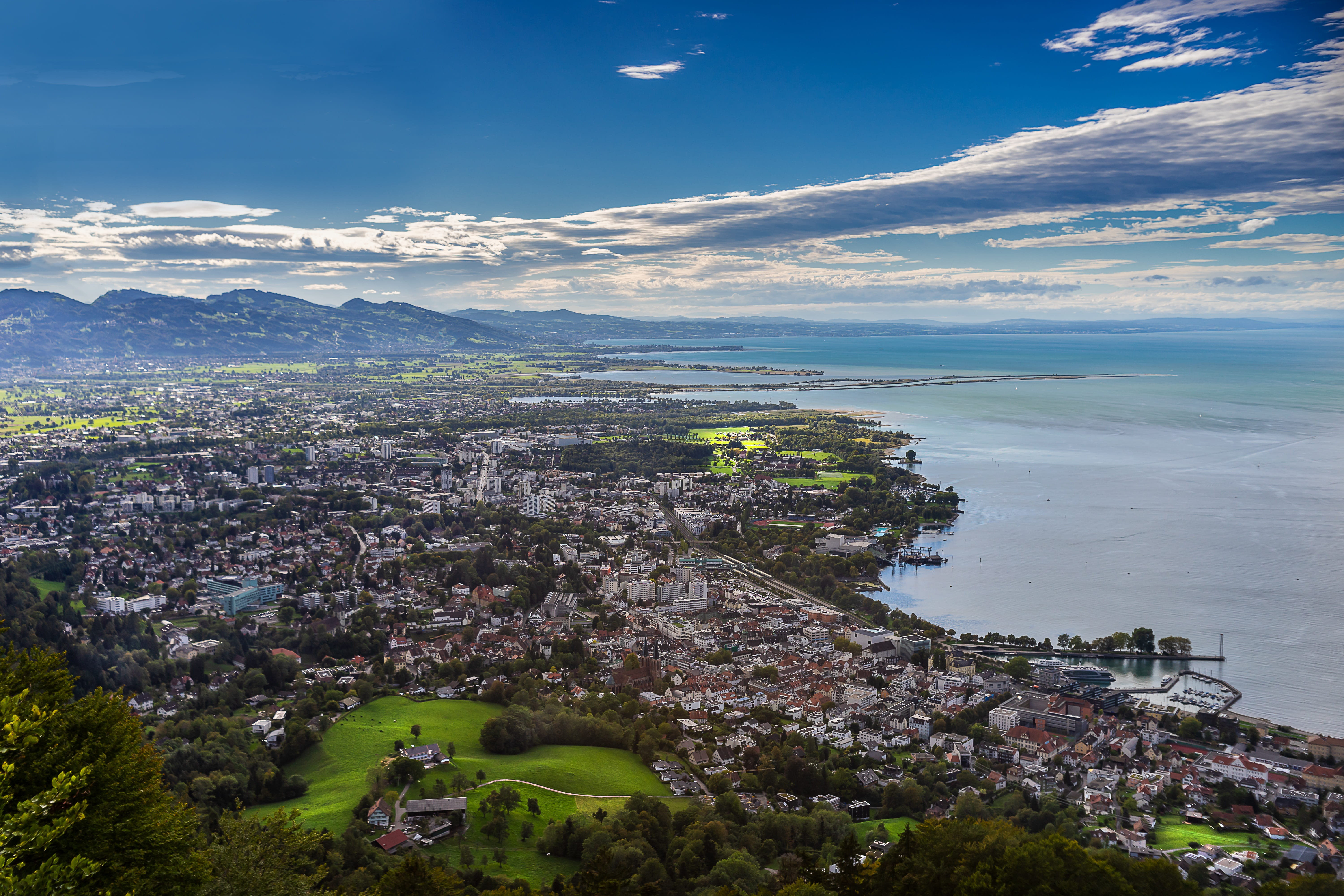 city, cloud - sky, summer, sky, no people, architecture, scenic, built structure, screen background, view, landscape, idyllic, aerial view, residential district, HD Wallpaper