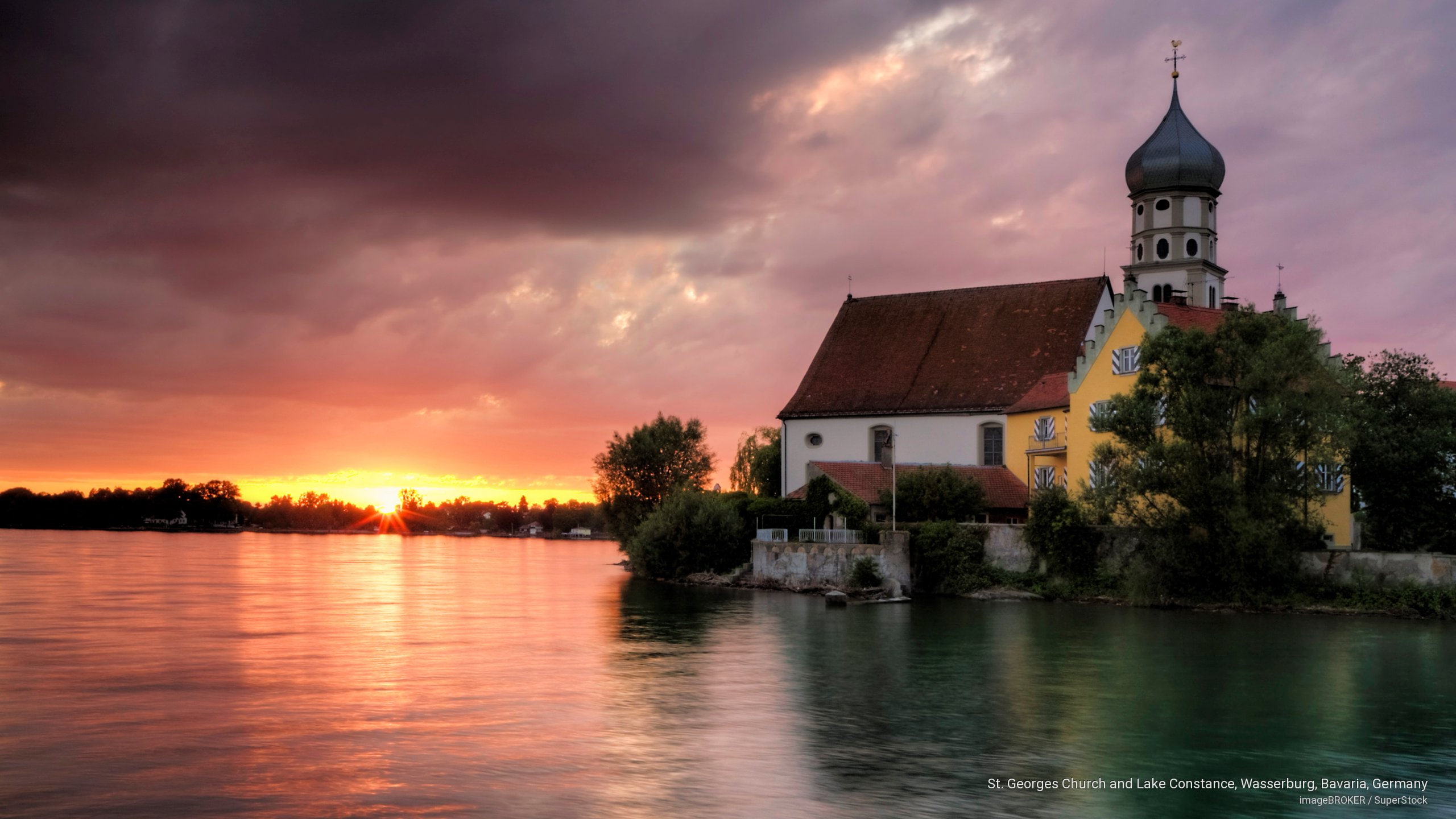 st, georges, wasserburg, constance, 2K, church, bavaria, germany, Architecture, lake, HD Wallpaper