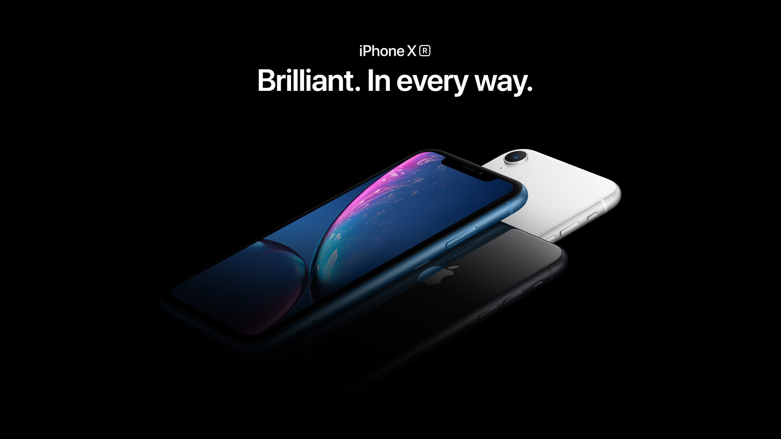 smartphone, blue, black, white, Apple September 2018 Event, 2K, iPhone XR, HD Wallpaper
