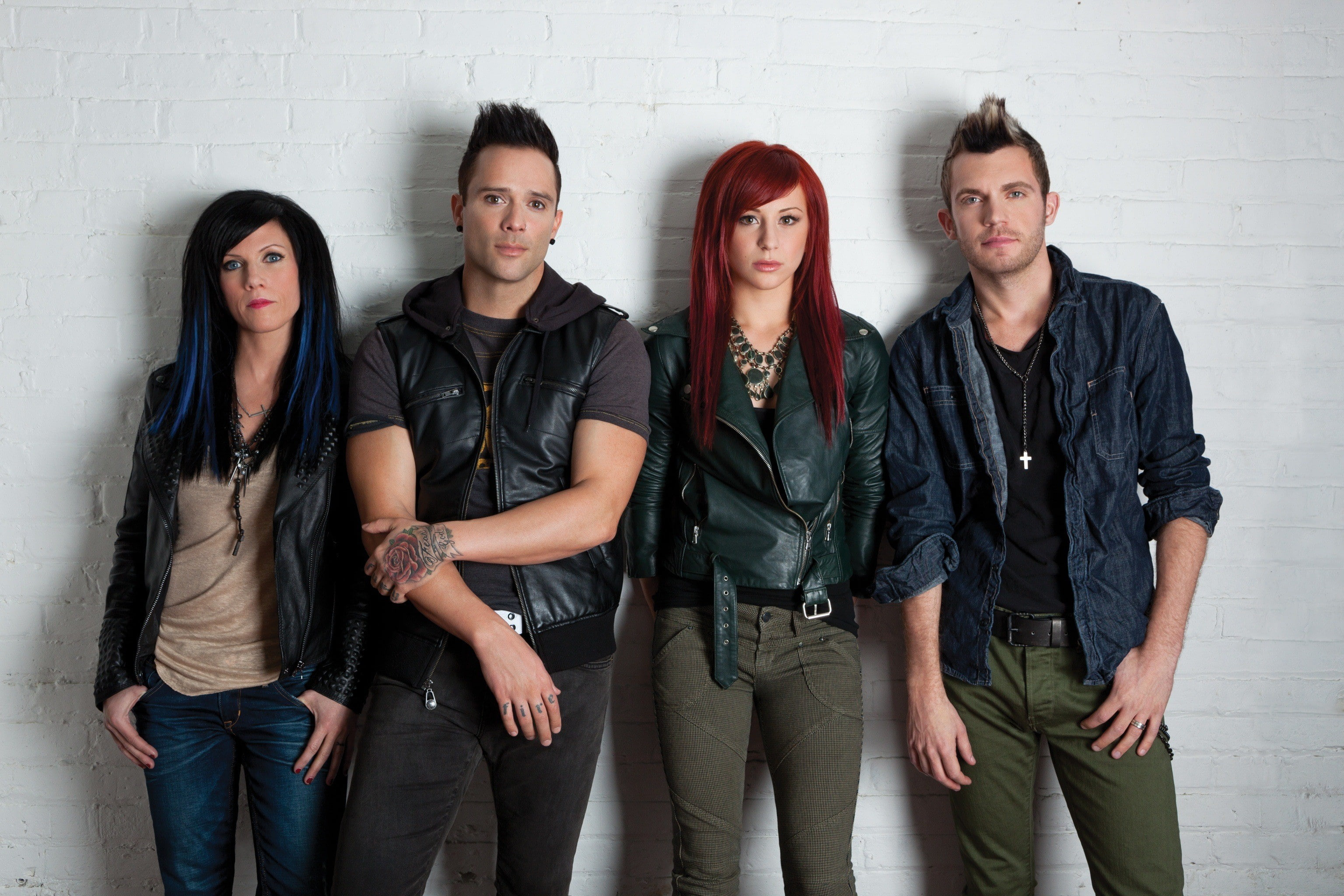 looking at camera, men, Seth Morrison, wall - building feature, front view, indoors, togetherness, Jen Ledger, Korey Cooper, hands in pockets, John Cooper, HD Wallpaper