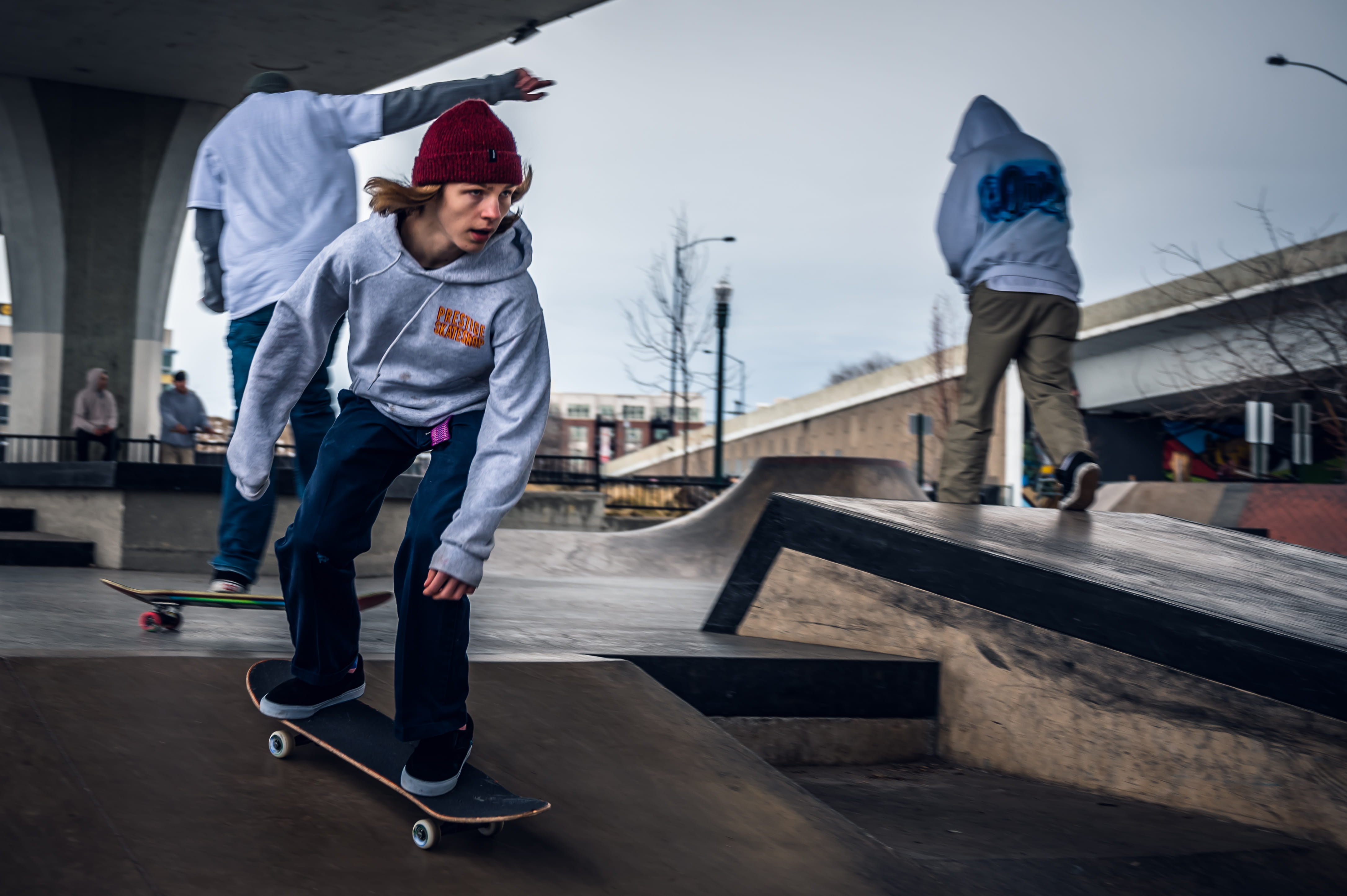 young adult, skateboard, full length, people, leisure activity, fun, skater, three, man, one person, 4K, person, real people, ramp, action, hobby, men, HD Wallpaper