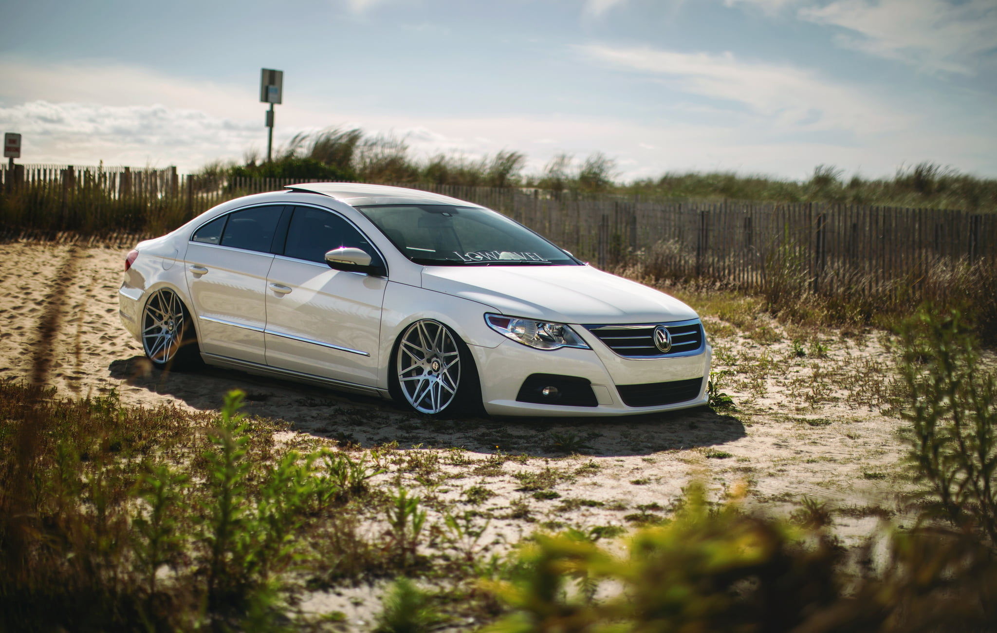 tree, dirt Road, luxury, Passat, 1080P, front View, land Vehicle, driving, environment, sports Utility Vehicle, no People, plant, mode of transportation, HD Wallpaper