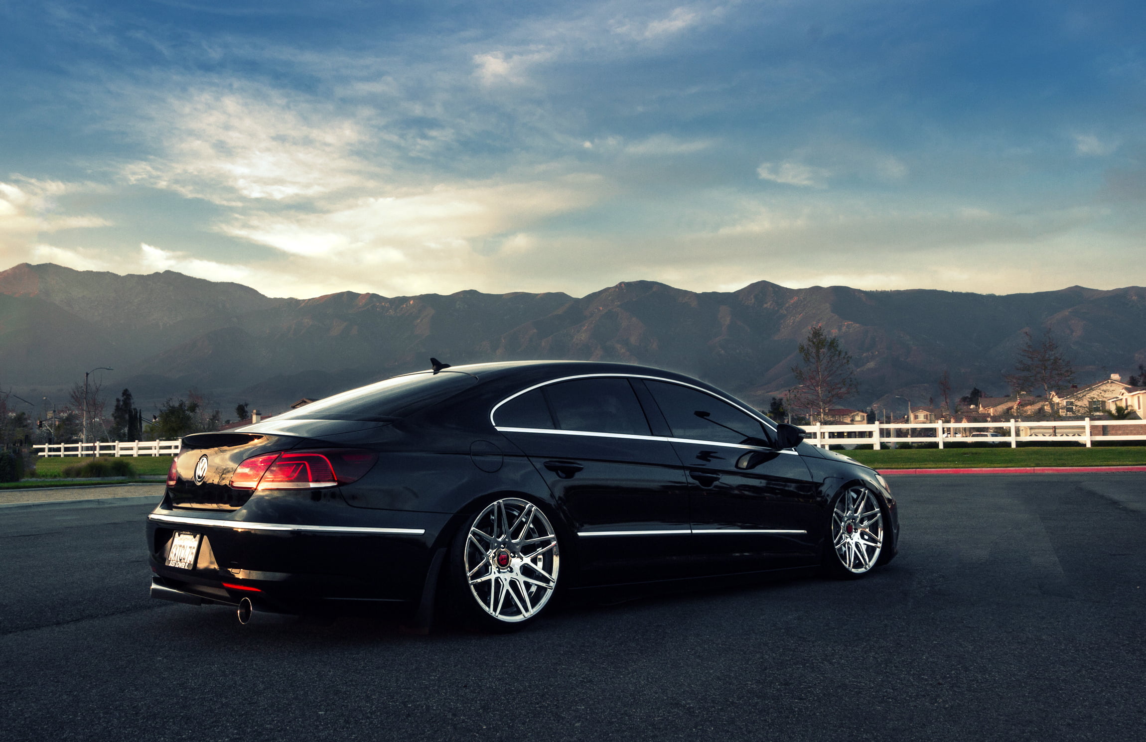 speed, transportation, Volkswagen, technology, road trip, tuning, black, land Vehicle, power, sedan, car, retro styled, engine, road, outdoors, mountain range, HD Wallpaper