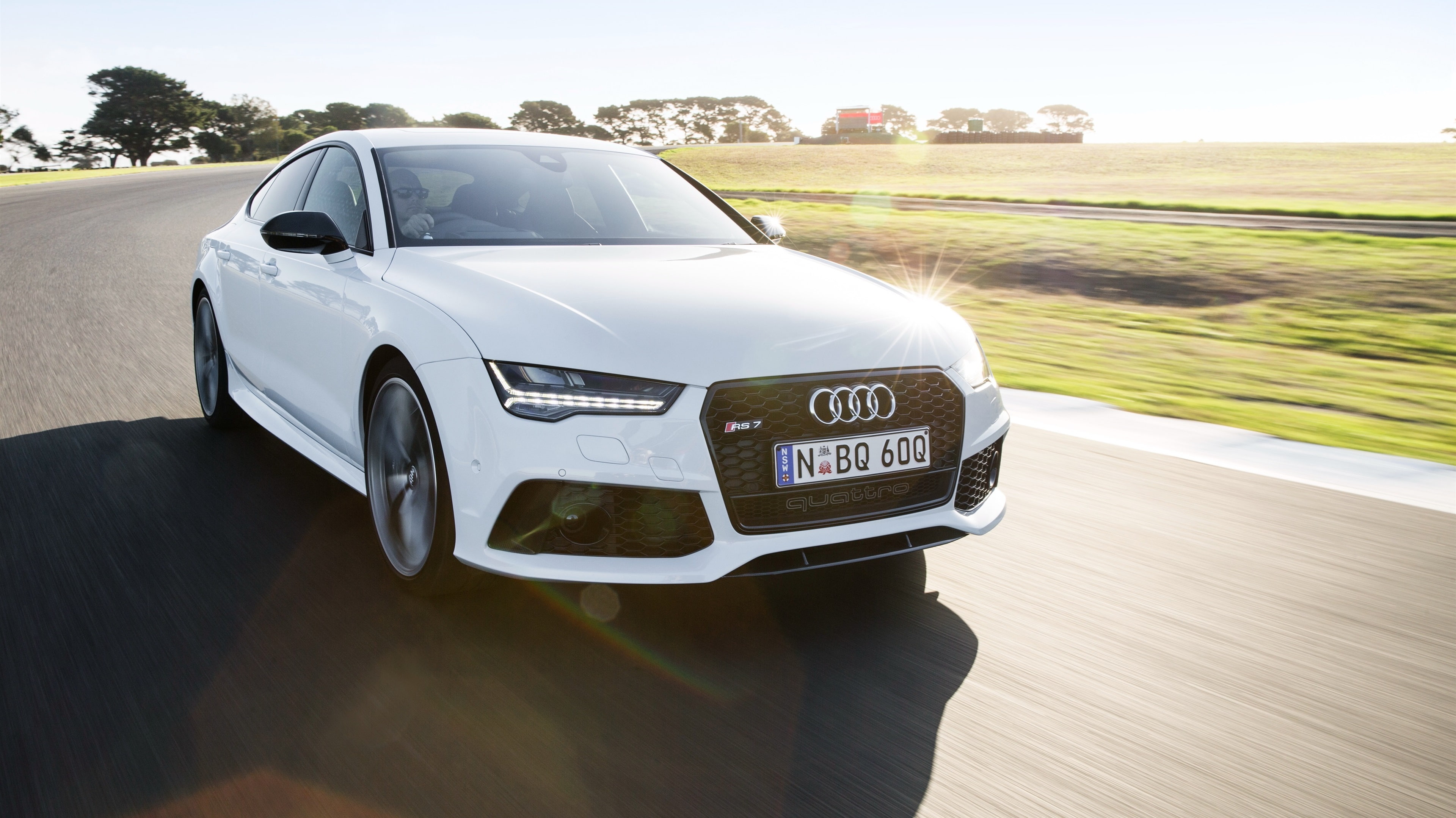 RS7, White, 4K, rs, Car, Audi, Speed, HD Wallpaper