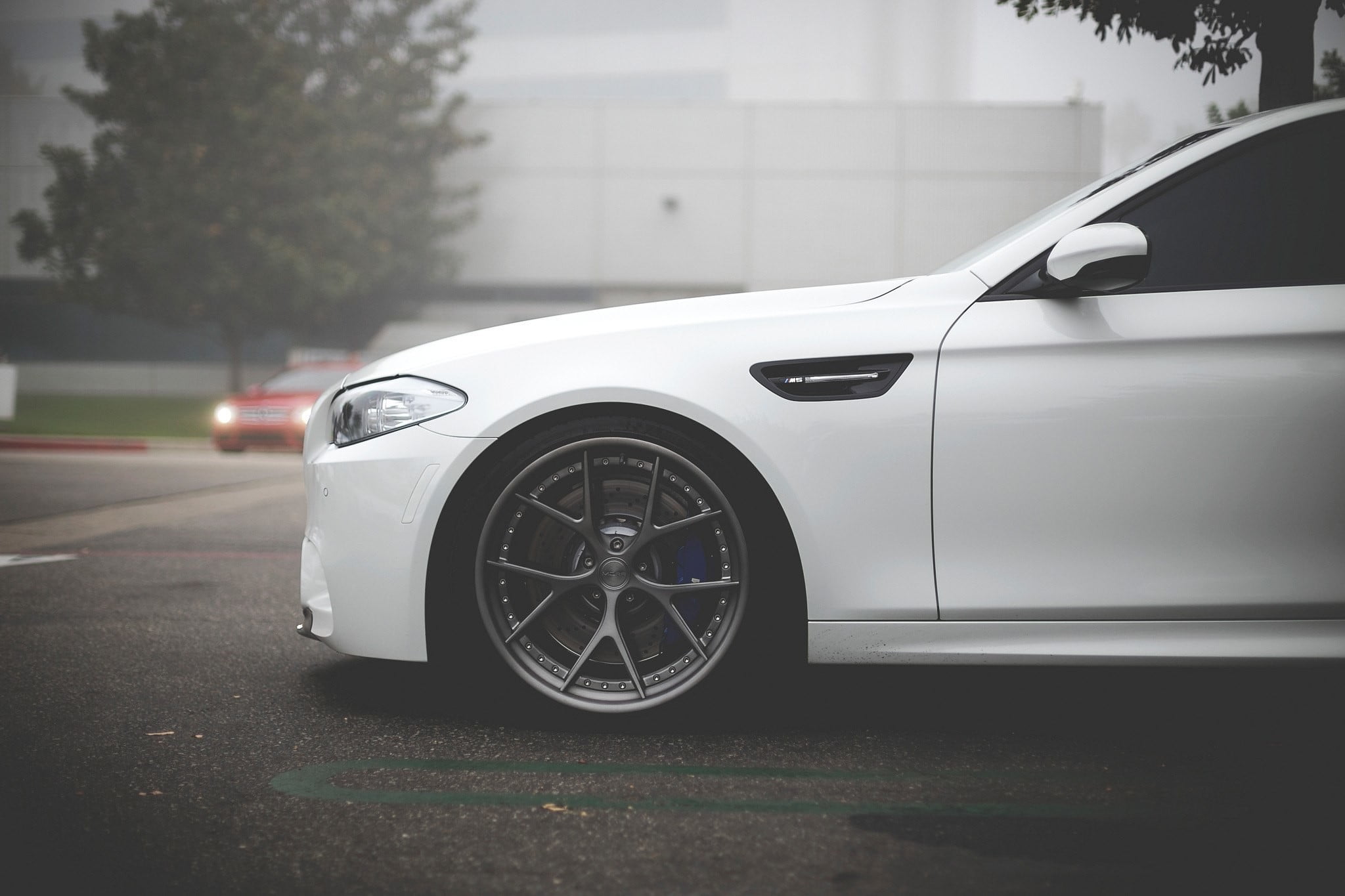 motor vehicle, white, building exterior, land vehicle, luxury, day, f, focus on foreground, car, parking, BMW, travel, tree, wheel, built structure, road, HD Wallpaper