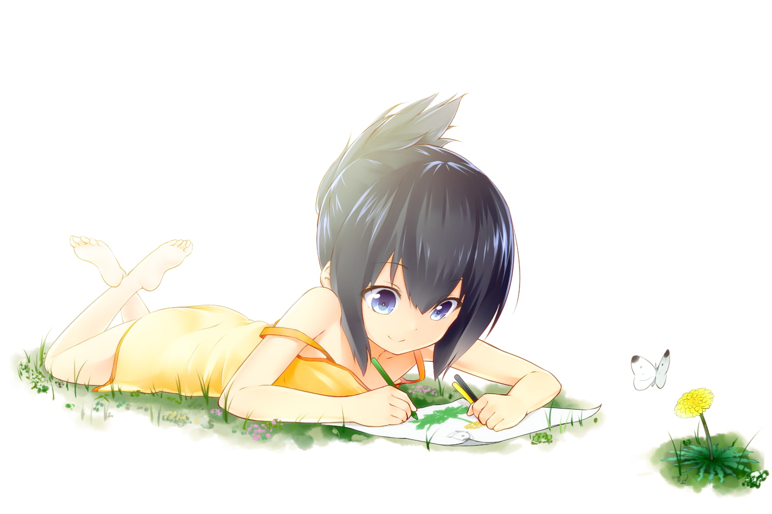 drawing, human representation, childhood, doll, copy space, representation, looking at camera, people, indoors, nature, cute, 720P, still life, lying on front, HD Wallpaper