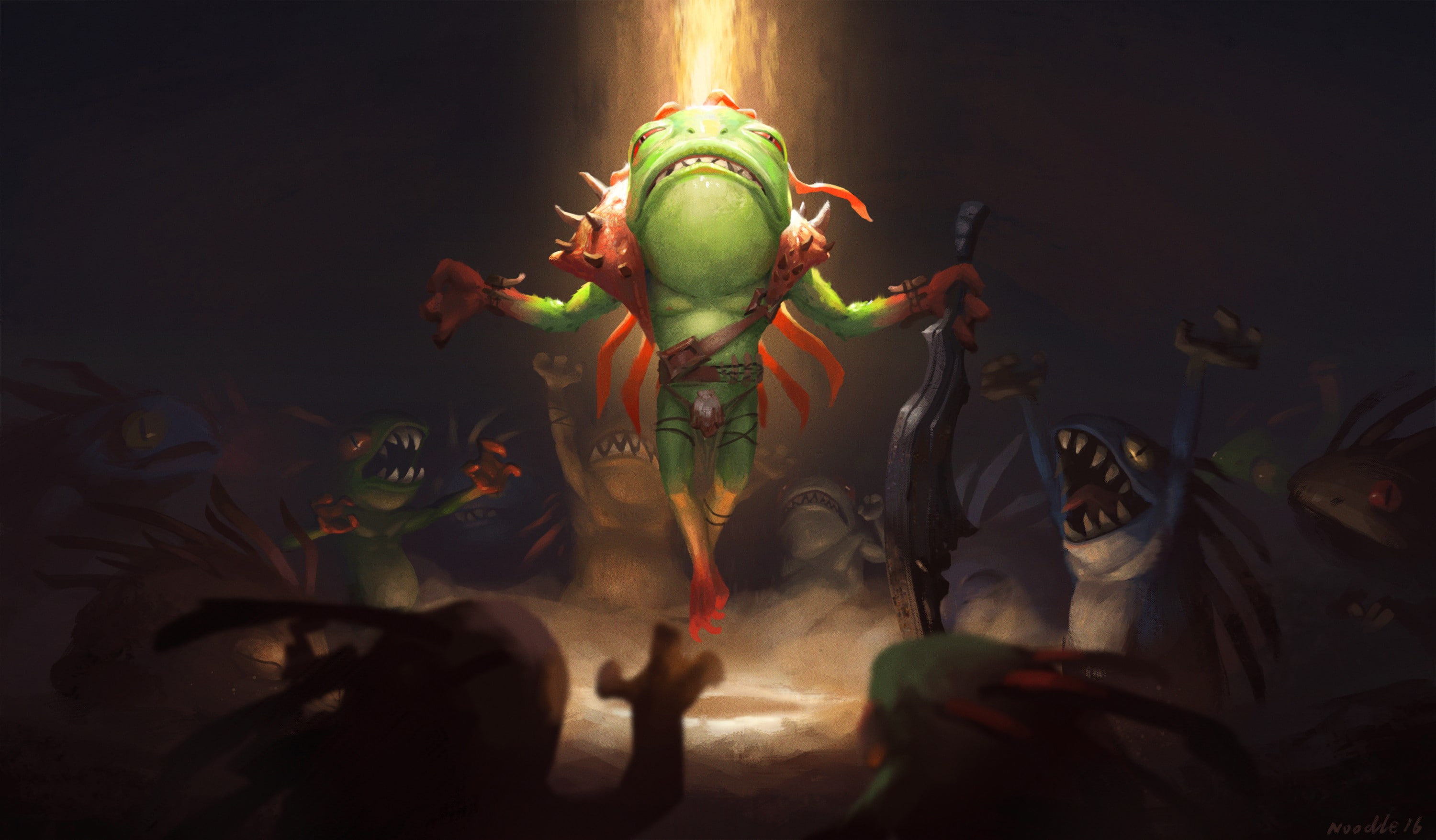 2K, artwork, digital art, Hearthstone: Heroes Of Warcraft, fantasy Art, Murlocs, video games, HD Wallpaper