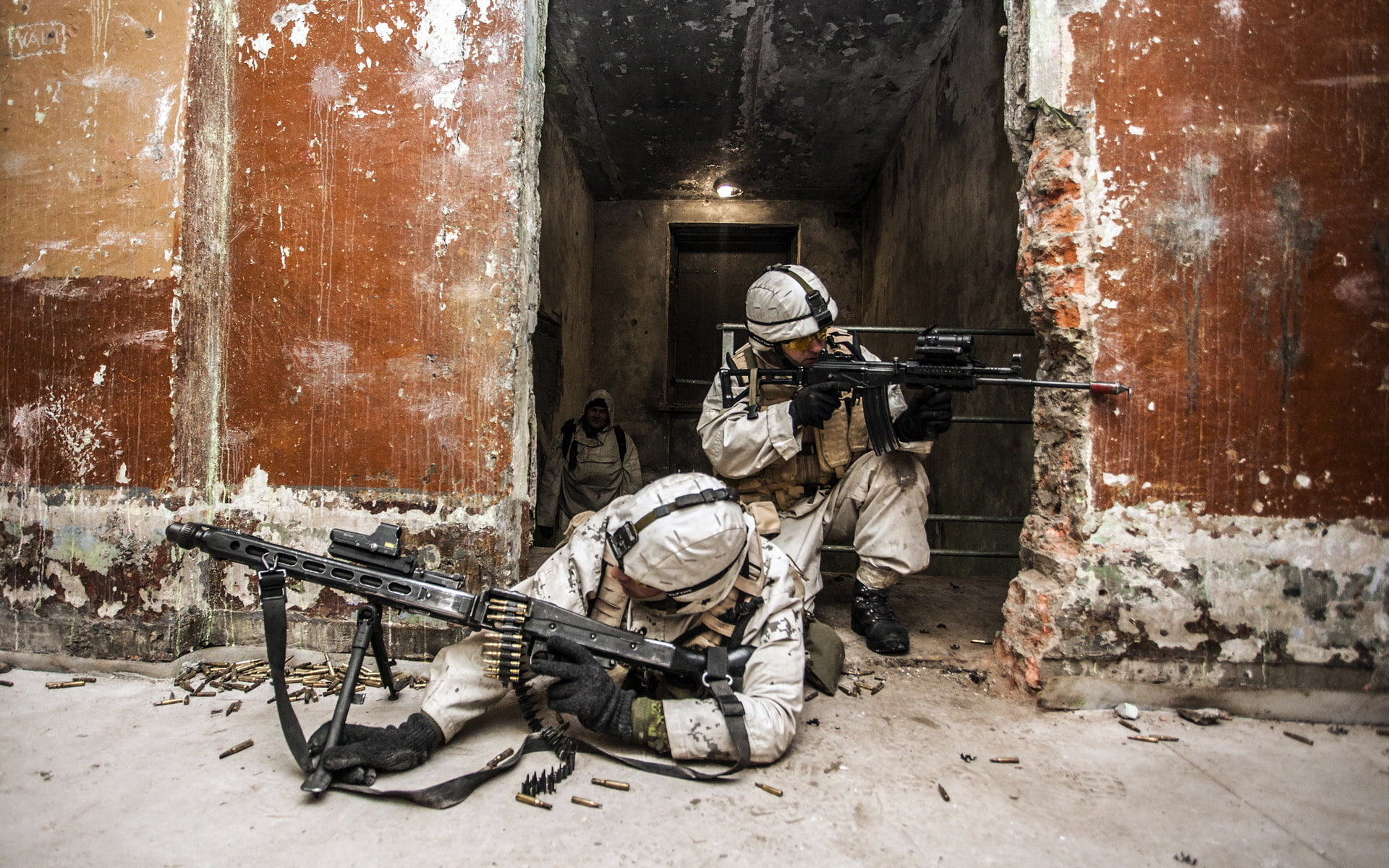 assault, warriors, weapons, battle, soldiers, war, guns, 1080P, army, estonian, machine, rifles, HD Wallpaper