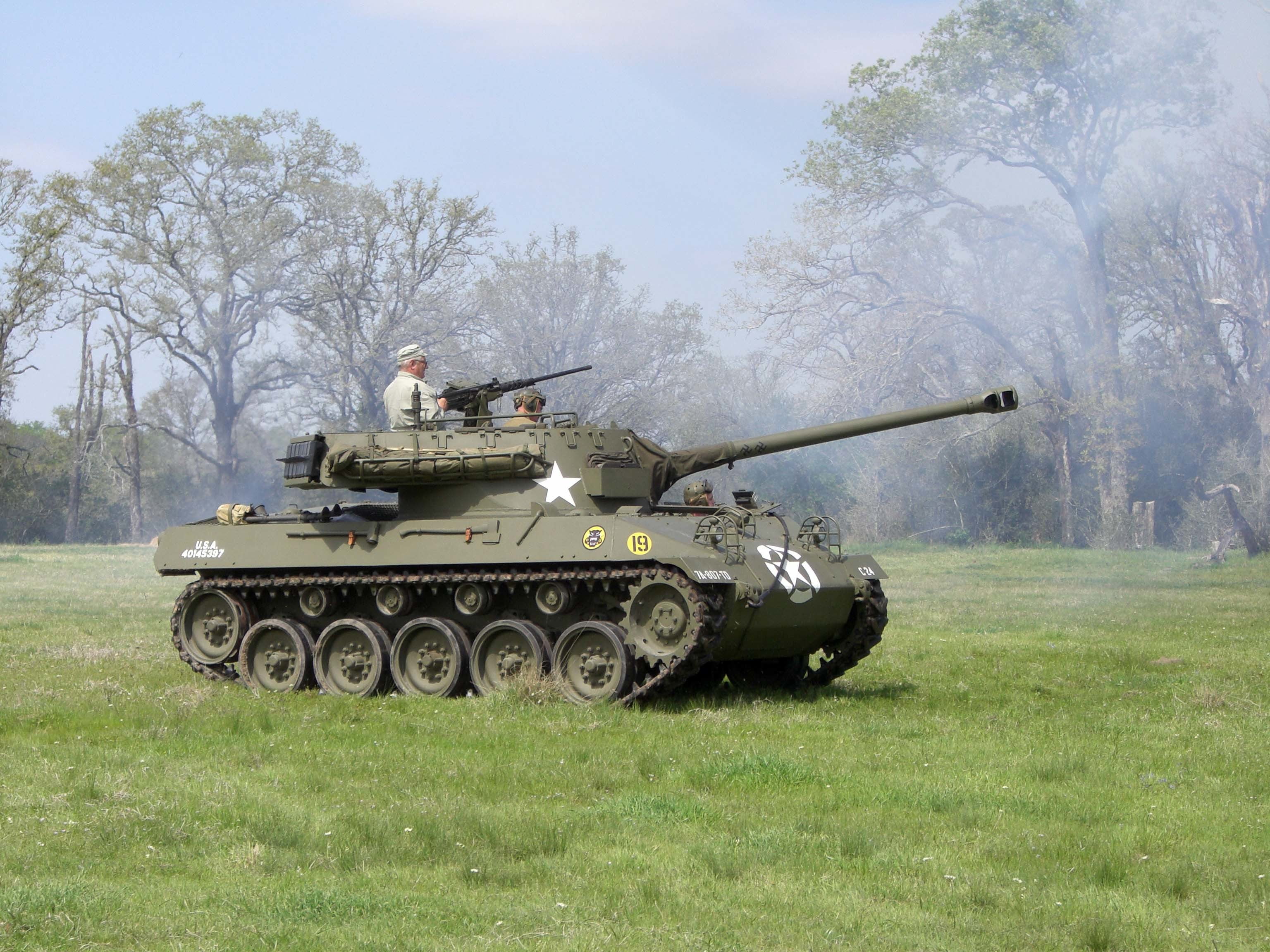 private, 2K, armed forces, outdoors, grass, gray, mode of transportation, tree, USA, transportation, historical, armored tank, club, self-propelled, reconstruction, HD Wallpaper
