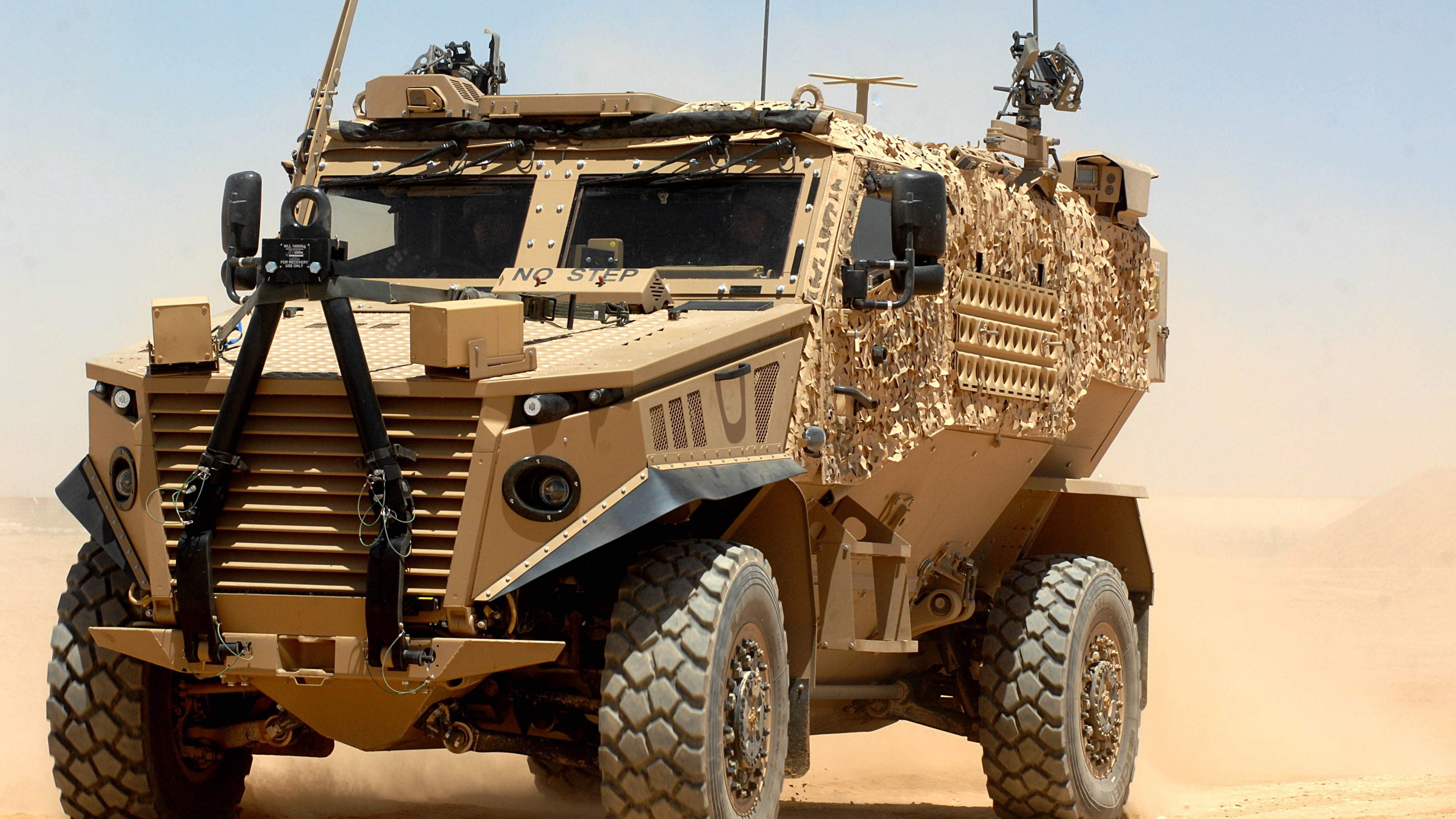 brown, British Army, Force Protection Ocelot, Armored car, military, 4K, vehicle, HD Wallpaper