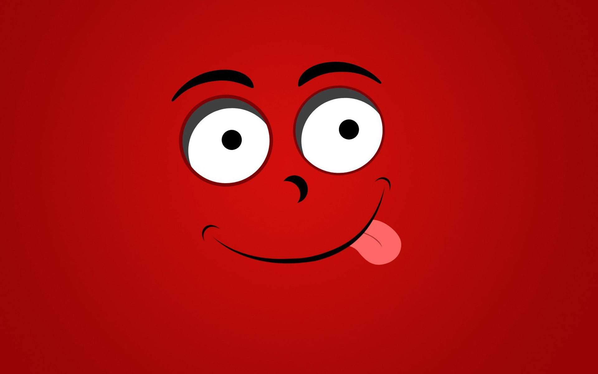 funny, red, tongue, face, 1080P, art, HD Wallpaper