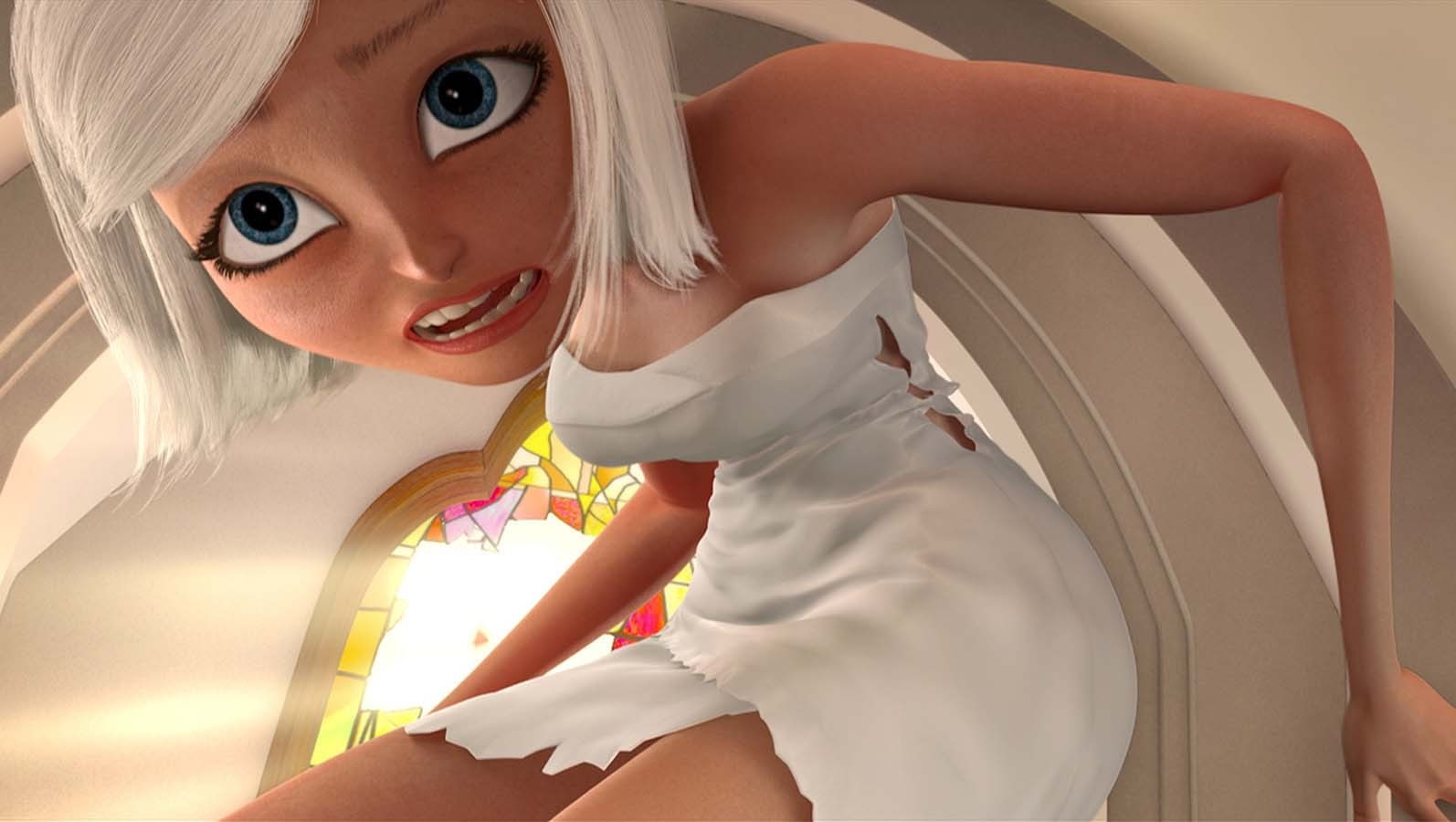 indoors, beauty, beautiful woman, mouth open, young women, one person, 720P, front view, close-up, looking at camera, Monsters vs. Aliens, adult, happiness, HD Wallpaper
