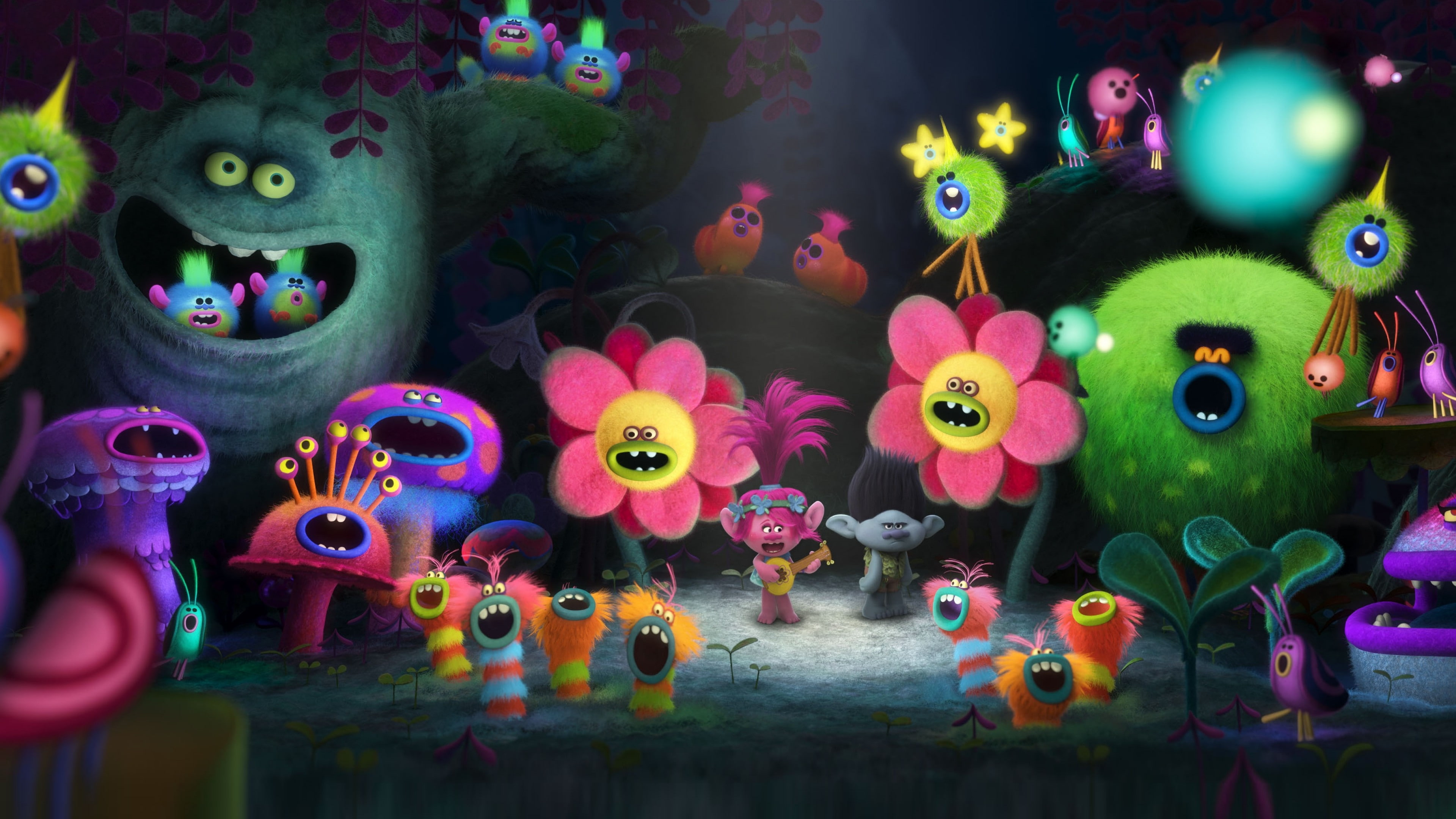 4K, movie, Trolls, best Animation movies of 2016, scene, HD Wallpaper
