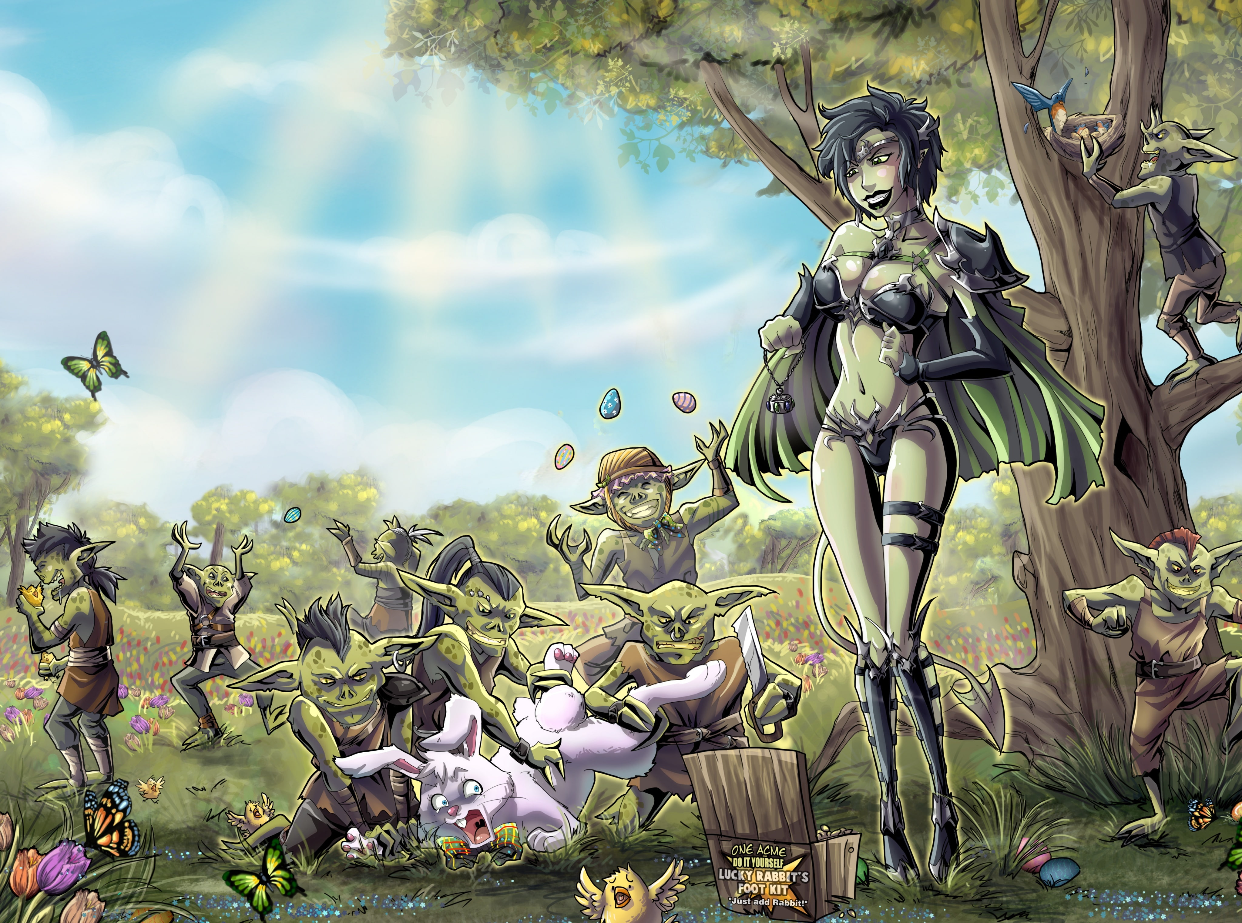 female likeness, representation, tree, cloud - sky, trolls, outdoors, 4K, plant, creativity, Others, male likeness, human representation, religion, HD Wallpaper