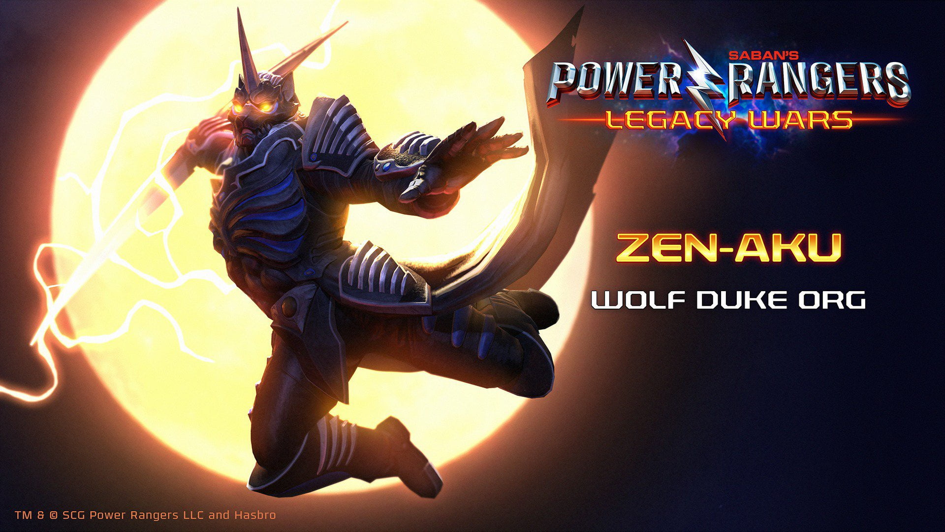 wolf, Power Rangers, Zen-Aku, 1080P, full moon, the Duke, game, warrior, nWay, org, moon, weapon, duke, Power Rangers: Legacy Wars, HD Wallpaper