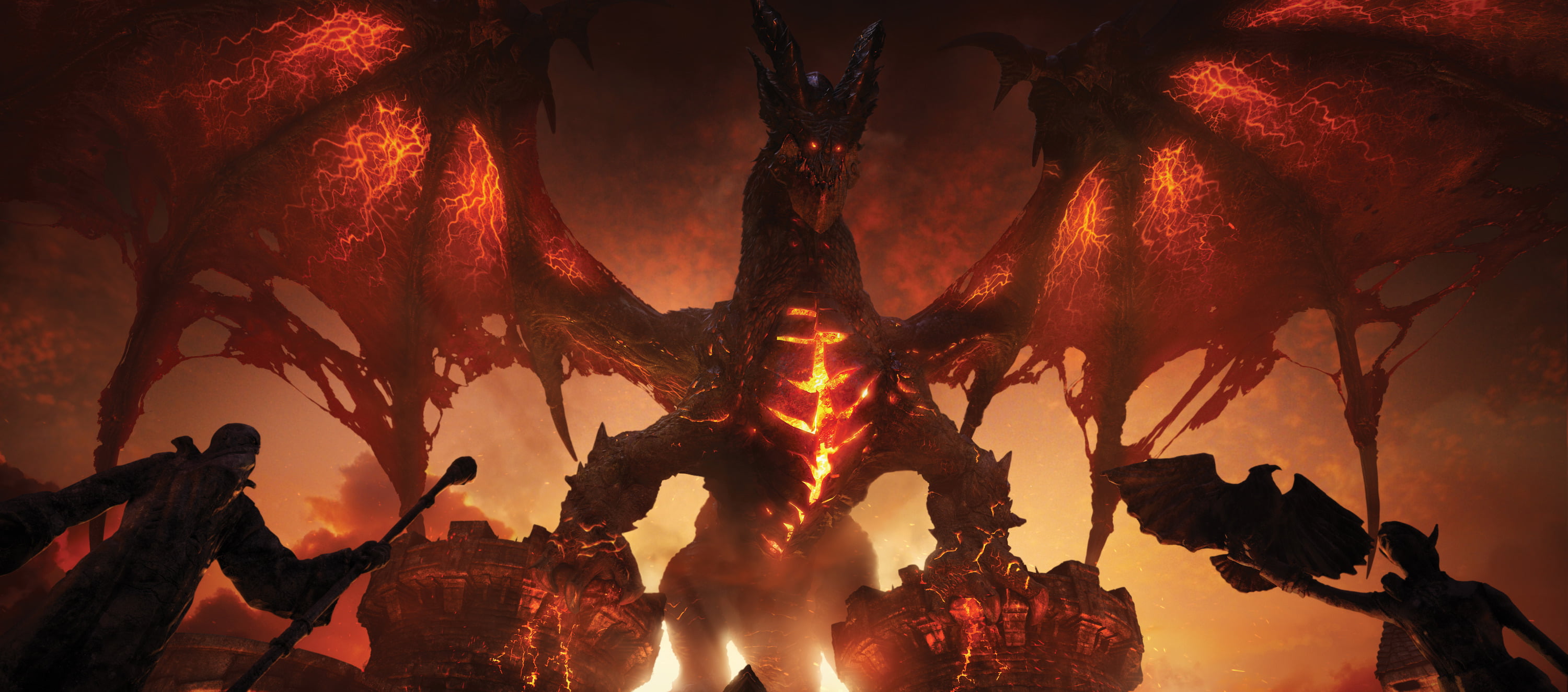 celebration, orange Color, burning, fire, wood - Material, autumn, Deathwing, lighting equipment, branch, heat - Temperature, outdoors, World of Warcraft, HD Wallpaper