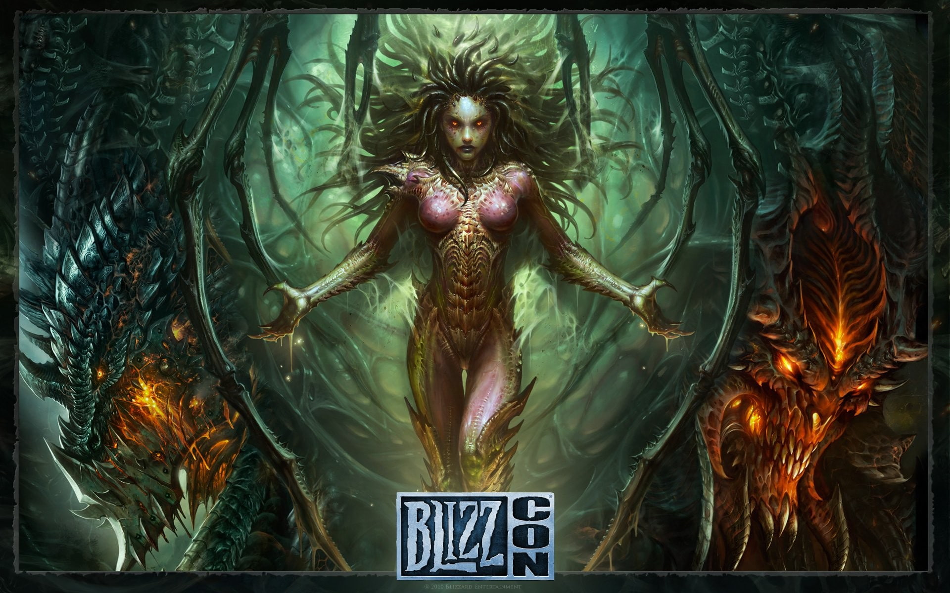 games, video, zerg, wings, art, orchestra, kerrigan, blizzard, fantasy, blades, 1080P, deathwing, starcraft, artwork, queen, diablo, swing, entertainment, HD Wallpaper
