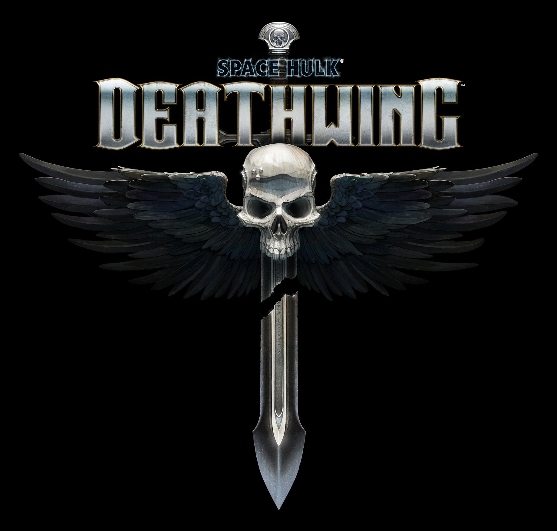 skull, art and craft, black background, warrior, Warhammer, deathwing, poster, Dark, copy space, space, nature, business, bird, text, hulk, no people, government, HD Wallpaper