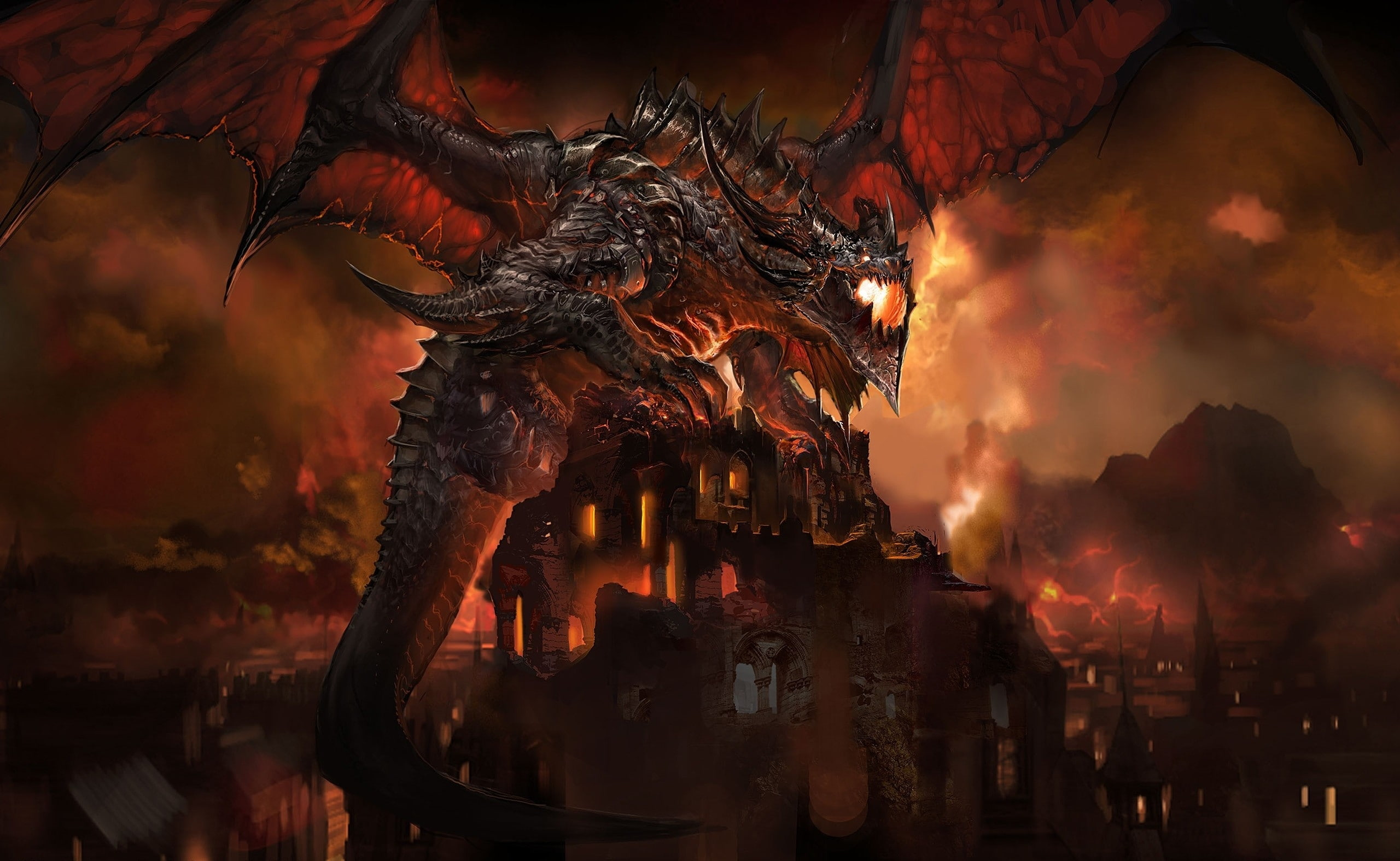 blizzard, games, warcraft, digital, dragons, deathwing, world, Video Games, 2K, art, hd, entertainment, video, HD Wallpaper