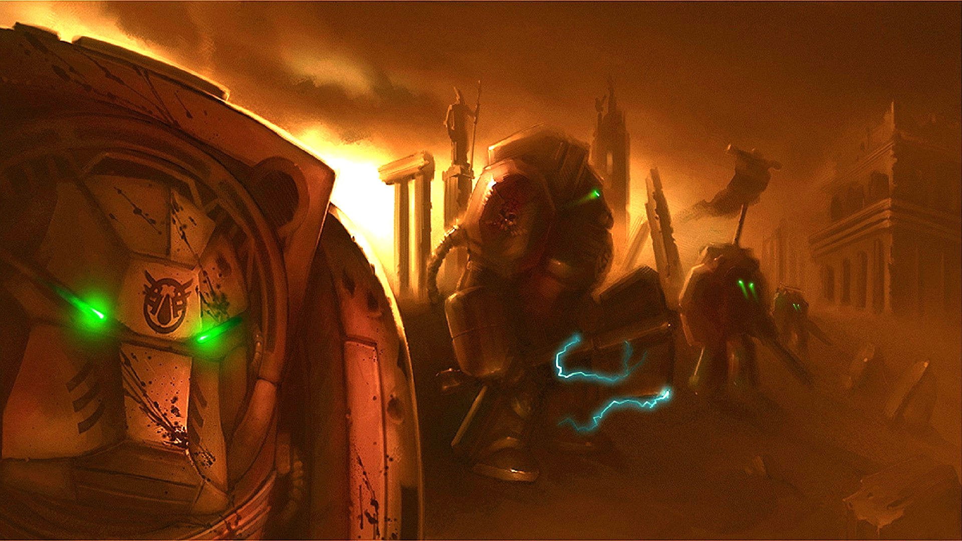 sci-fi, 1080P, fantasy, hulk, warhammer, fighting, space, armor, warrior, deathwing, futuristic, action, HD Wallpaper
