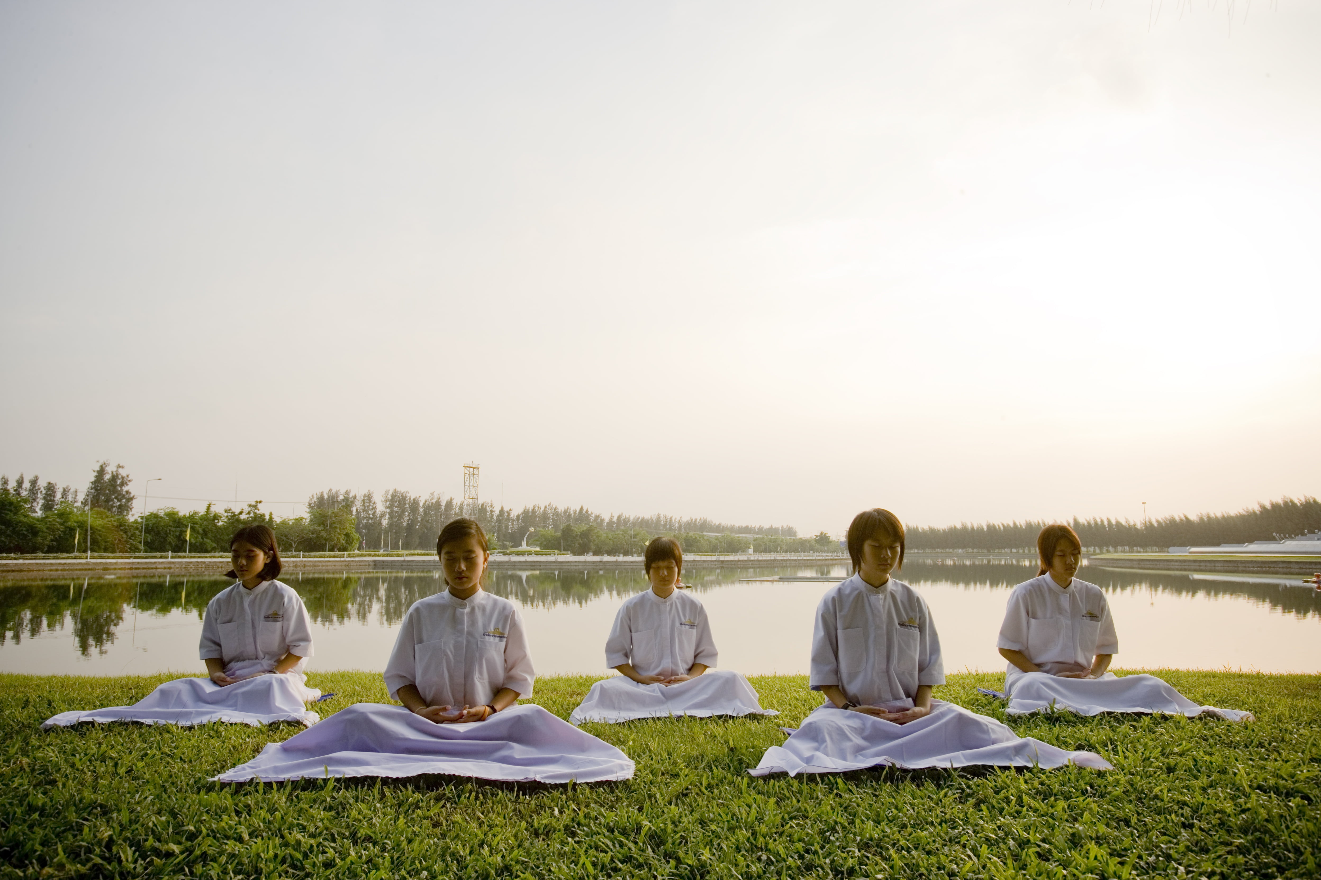 medium group of people, dhammakaya pagoda, school, relaxation, togetherness, plant, group of people, 4K, day, males, more than, buddhists, near, sky, girls, HD Wallpaper