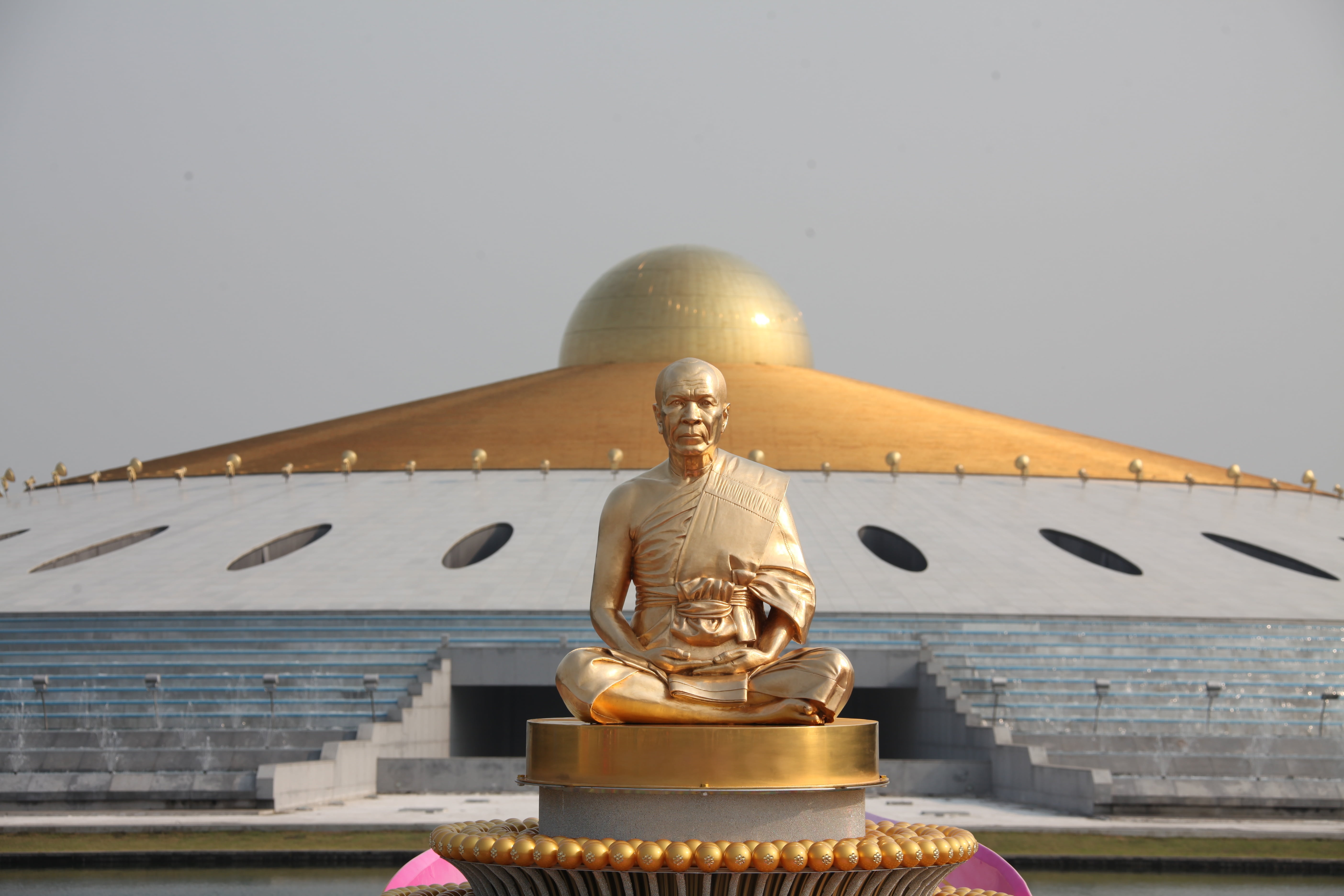 statue, dhammakaya pagoda, meditate statue, no people, million, budha, stupa, temple, asian, 5K, wat, monk, thailand, outdoors, spirituality, built structure, HD Wallpaper