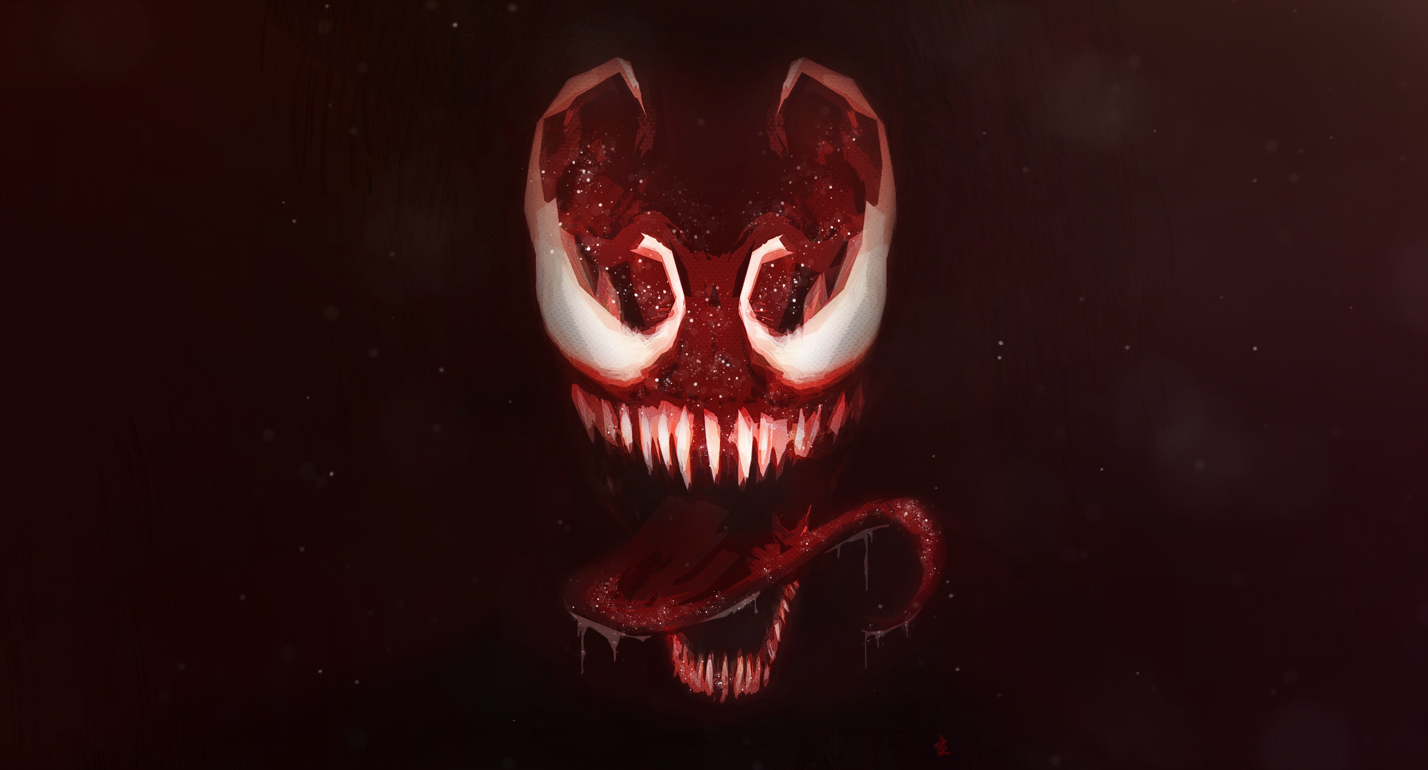 Teeth, Fangs, Illustration, 5K, Marvel Comics, Language, Ben Laverock, Face, by Ben Laverock, Art, Figure, Comic Art, Carnage, MARVEL, HD Wallpaper