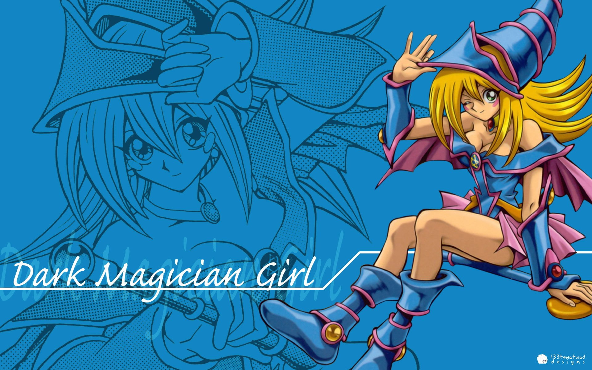 human representation, blue, 1080P, Yu-Gi-Oh!, adult, creativity, full length, Dark Magician Girl, art and craft, emotion, representation, one person, communication, HD Wallpaper