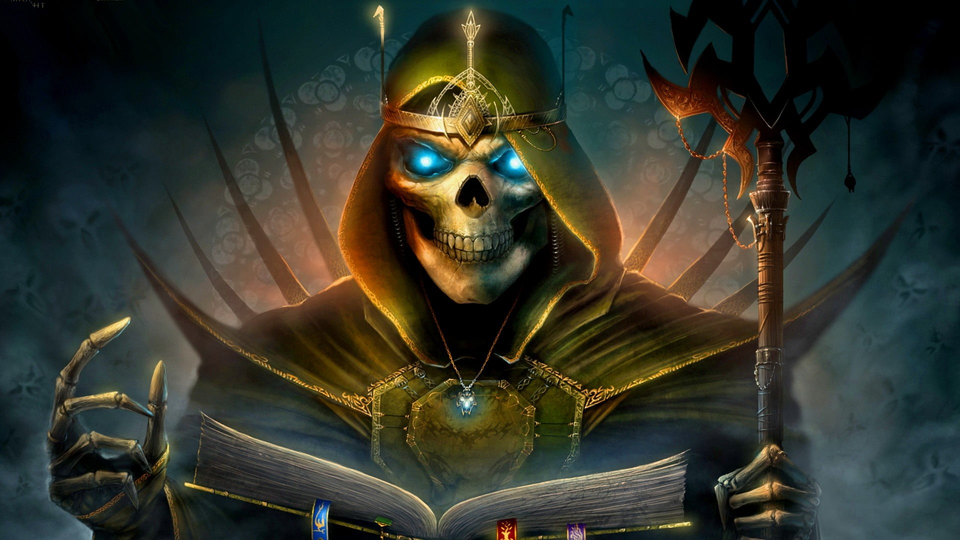 futuristic, religion, 1080P, male likeness, digital composite, death, celebration, evil, helmet, mystery, representation, Heroes of Might and Magic, HD Wallpaper