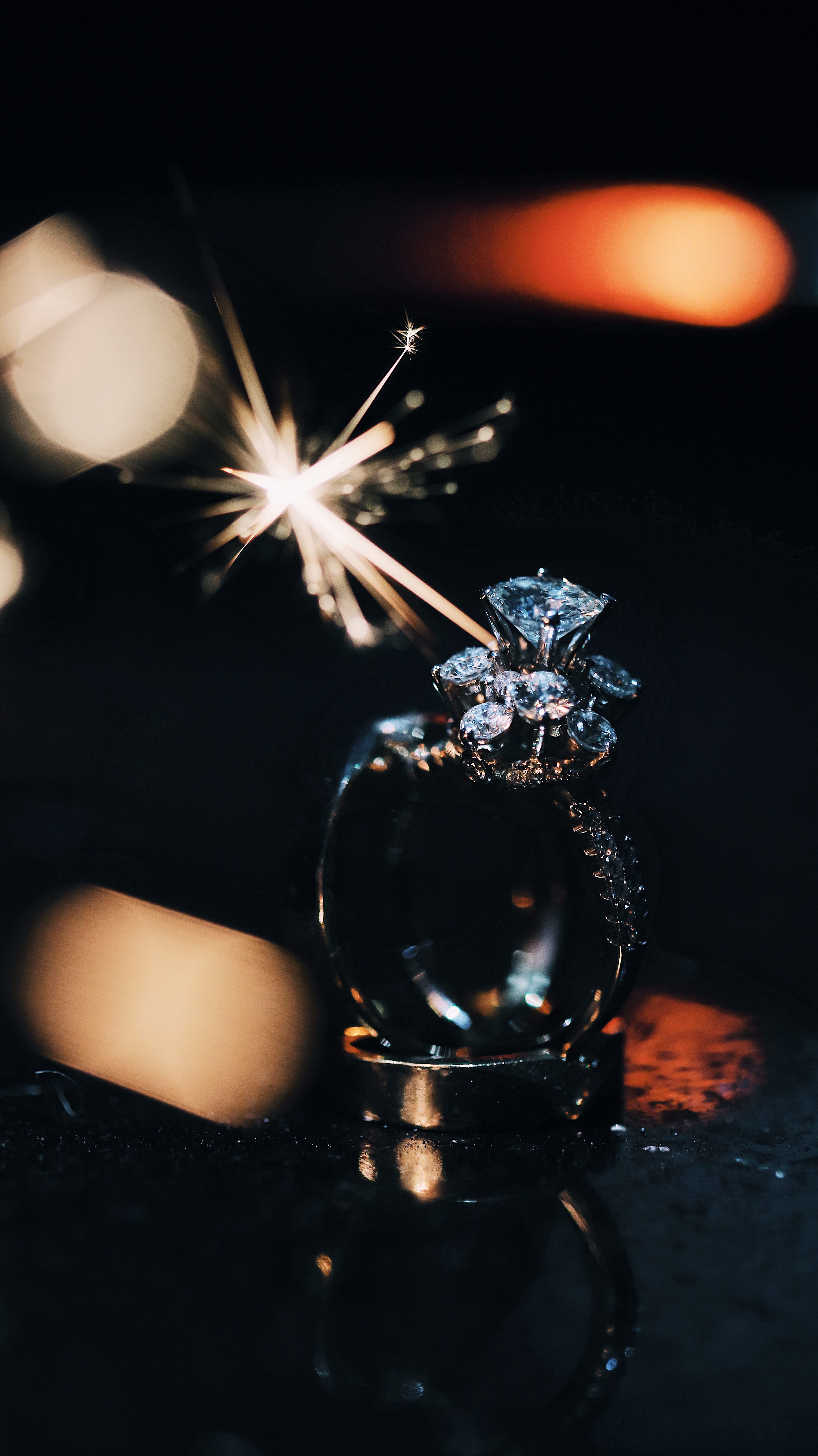 fire - natural phenomenon, human, finger, diamond, black background, flame, studio shot, nature, wedding, burning, person, dark, focus on foreground, crystal, Phone HD Wallpaper