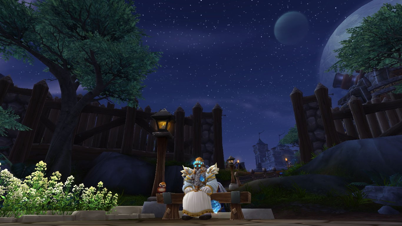 sculpture, astronomy, 720P, plant, dwarfs, architecture, building exterior, no people, night, World of Warcraft, Stormshield, art and craft, sky, spirituality, HD Wallpaper