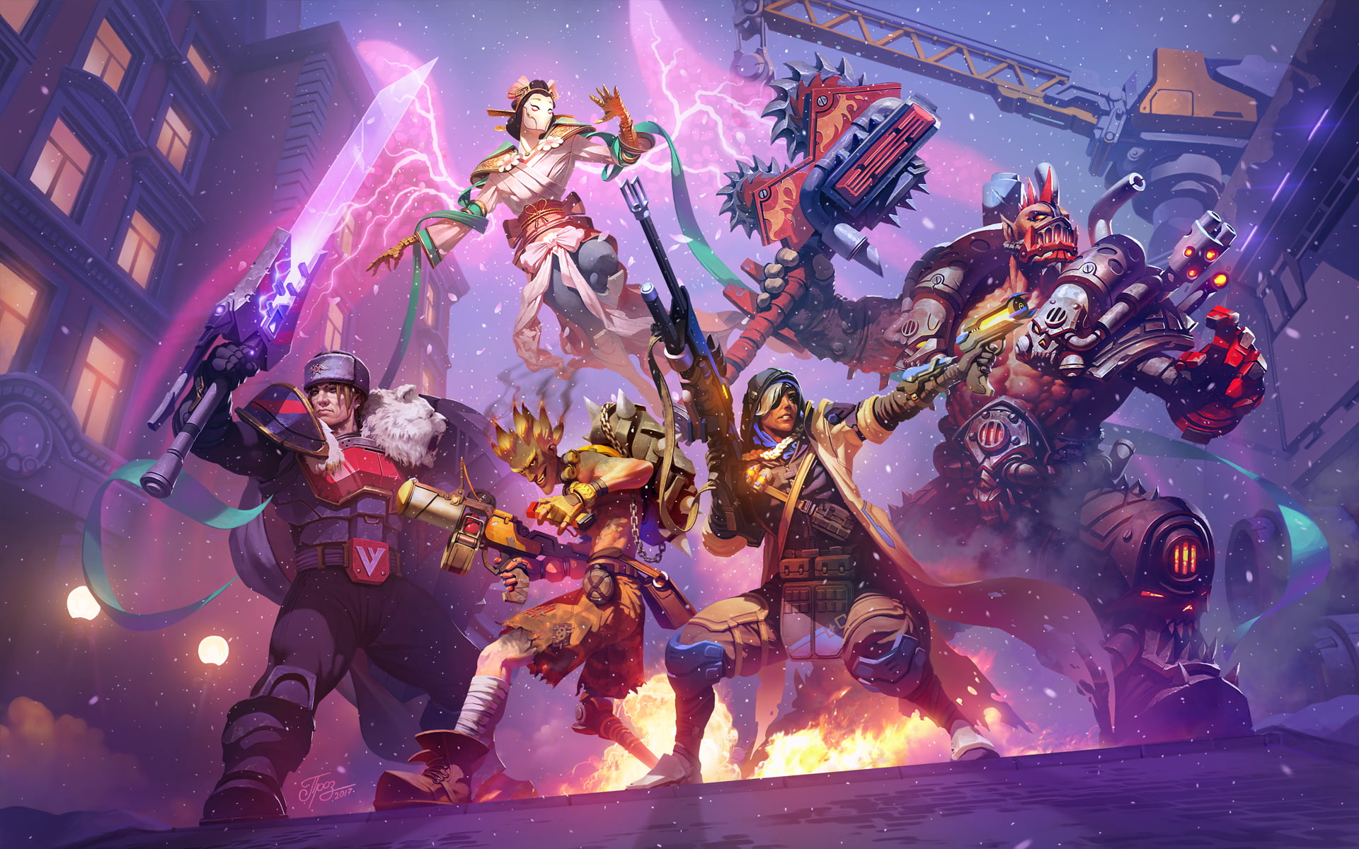 1080P, Varian Wrynn, Heroes of the Storm, Junkrat (Overwatch), Ana (Overwatch), Video Game, HD Wallpaper