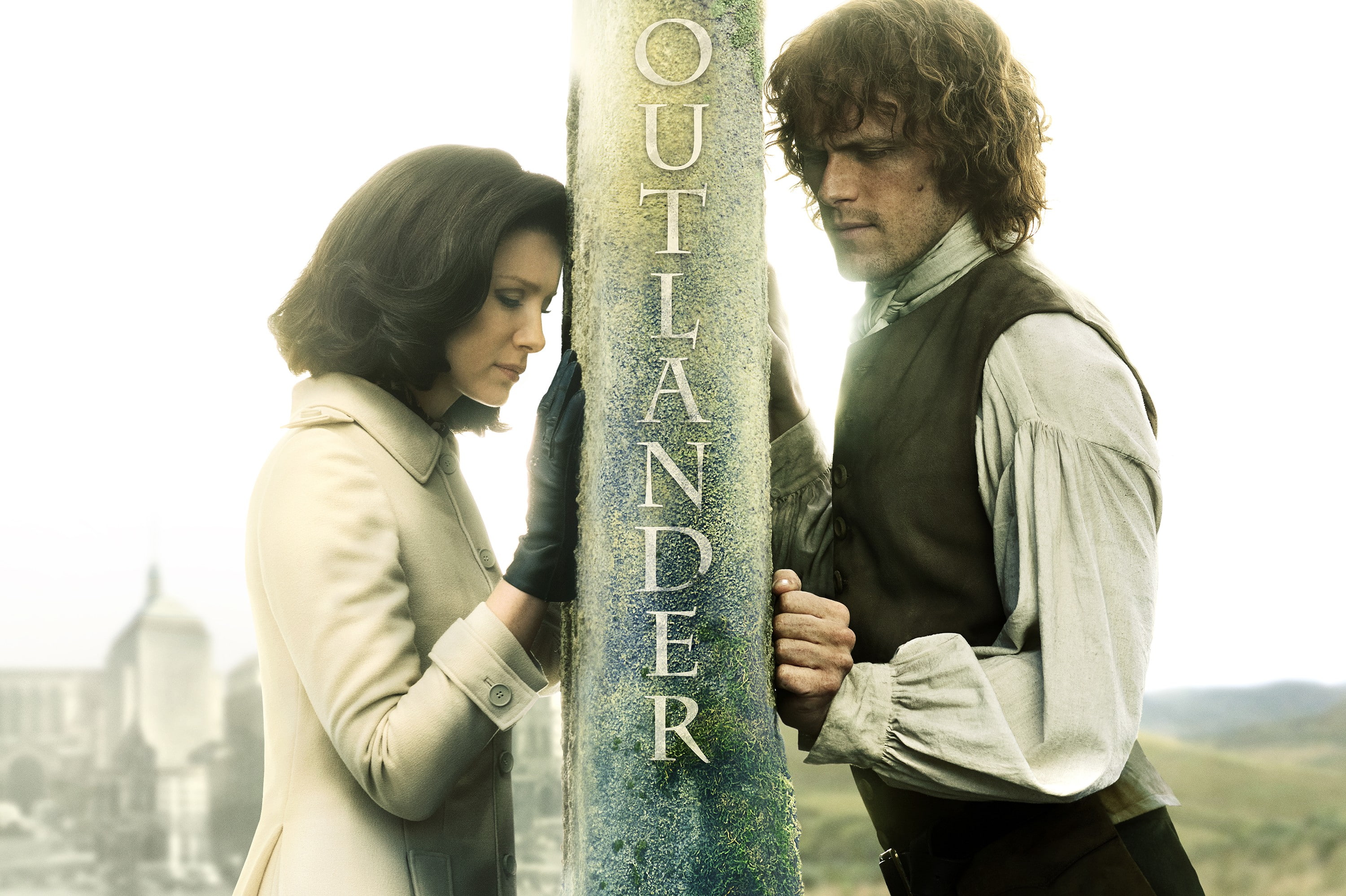 Season 3, Outlander, Claire Randall, Sam Heughan, Caitriona Balfe, Jamie Fraser, 2K, HD Wallpaper