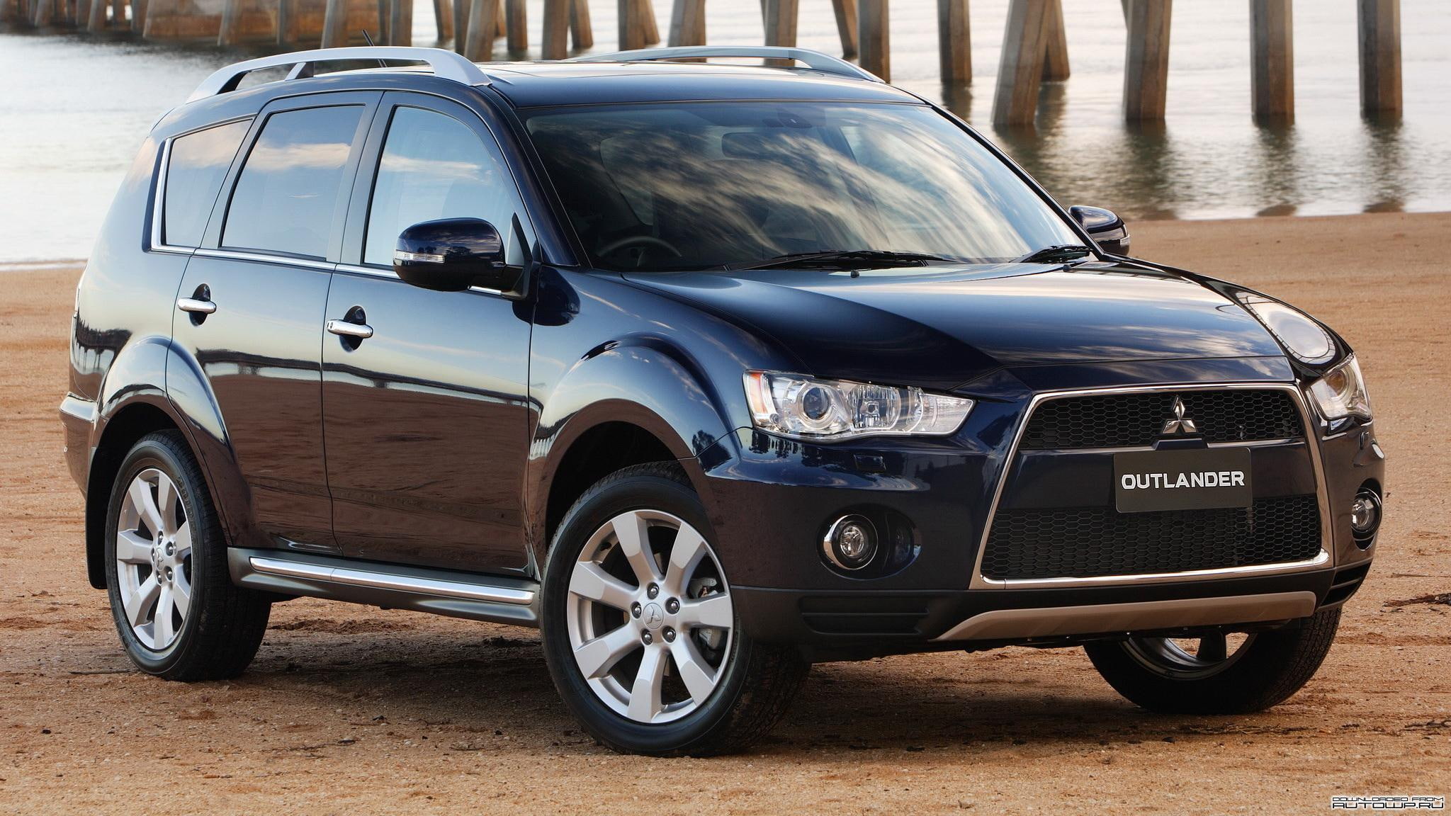 black, cars, outlander, 1080P, mitsubishi, outler, HD Wallpaper