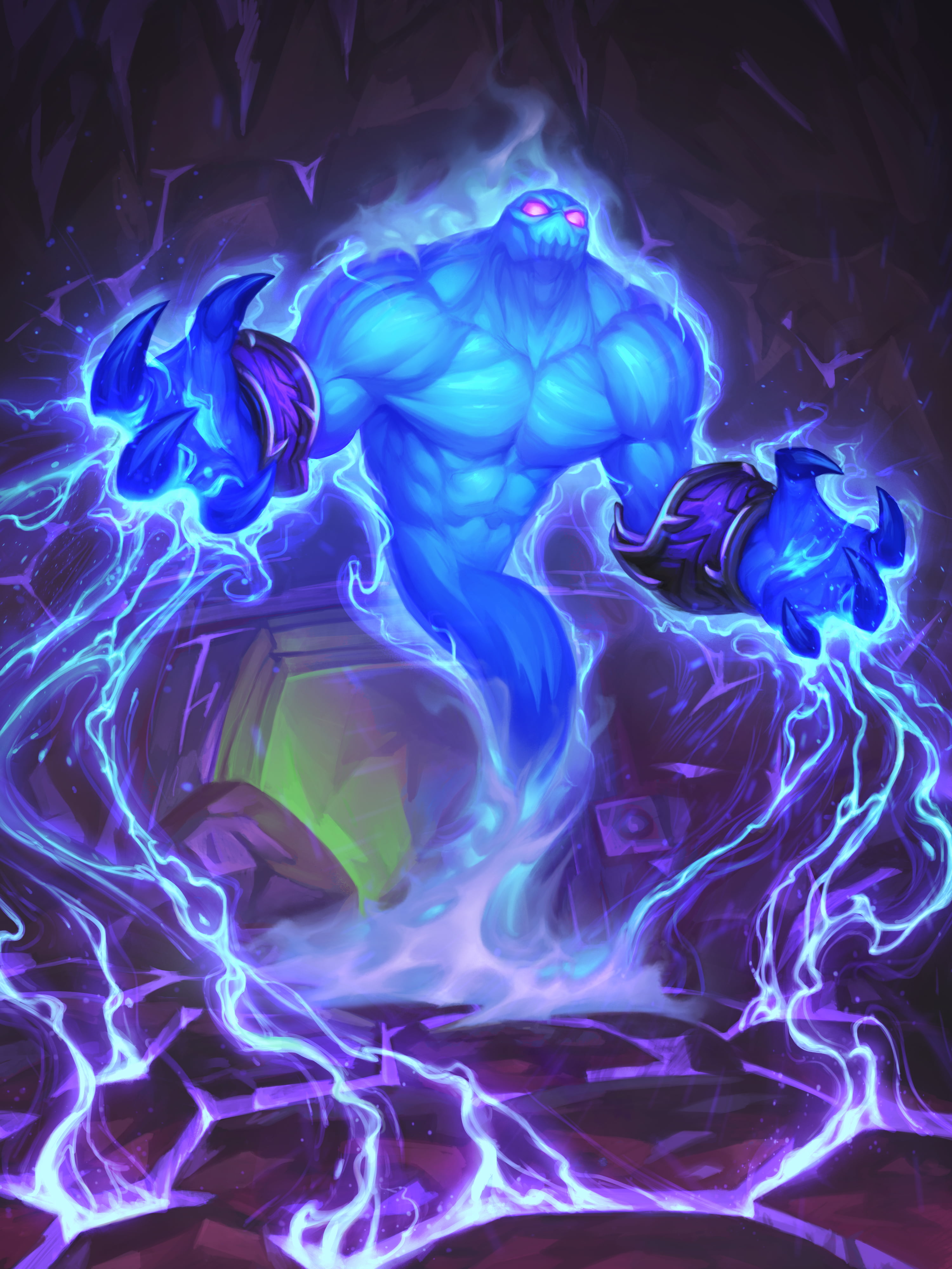 video games, black background, Hearthstone: Kobolds and Catacombs, abstract, backgrounds, nature, blue, indoors, motion, swirl, ink, water, pattern, illuminated, Phone HD Wallpaper