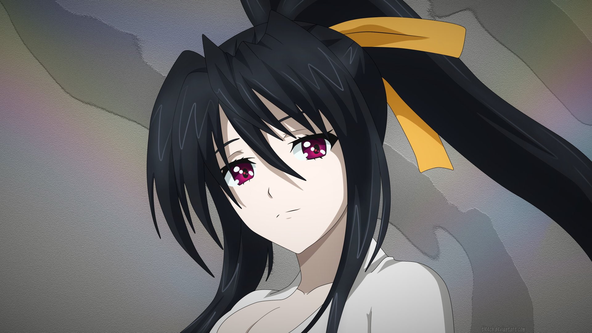 haired, Anime, black, character, Akeno Himejima, woman, 1080P, High School DxD, HD Wallpaper