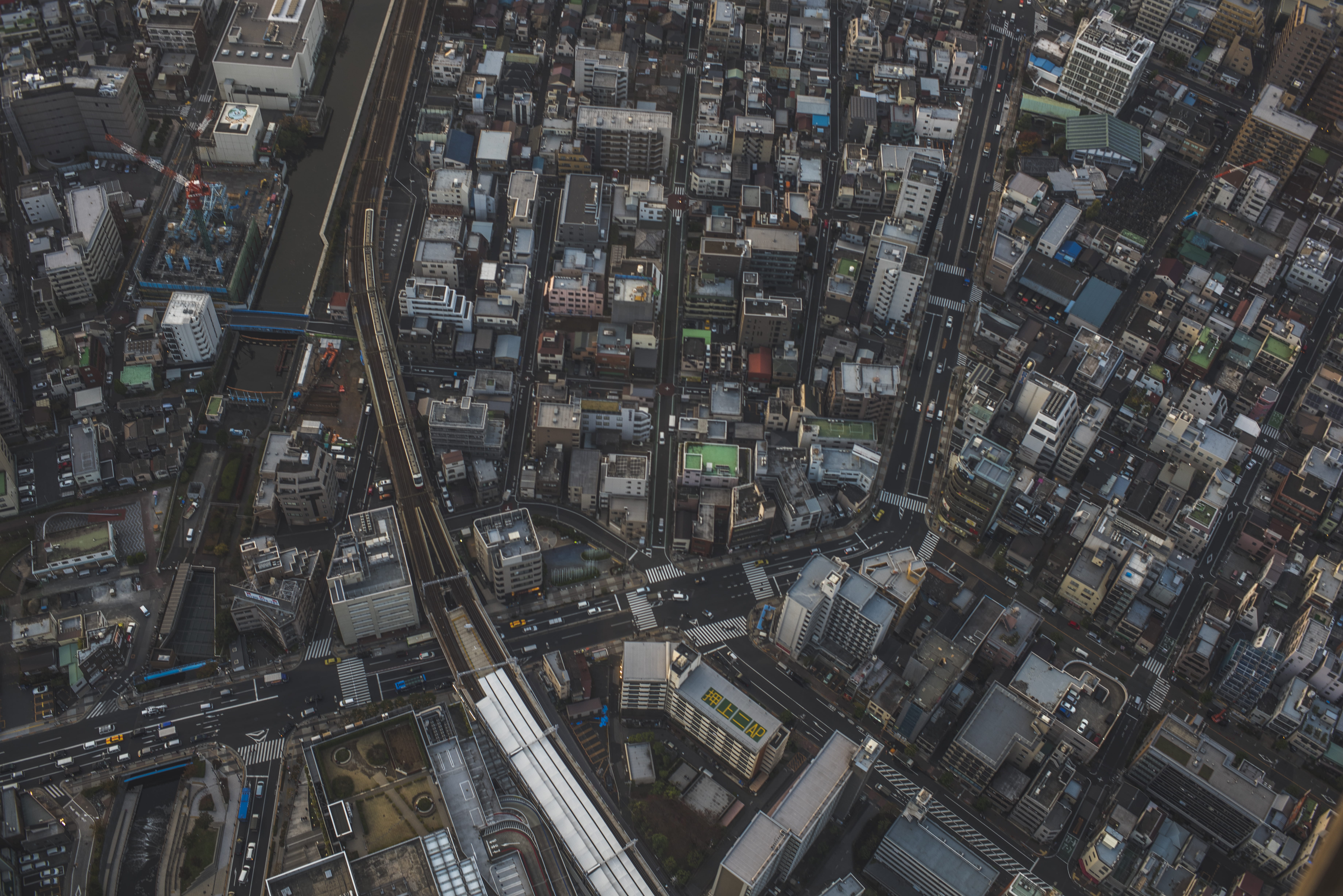 aerial, office building exterior, photography, birds eye view, top, place, window, traffic, car, crowded, building exterior, backgrounds, rise, taxi, modern, HD Wallpaper