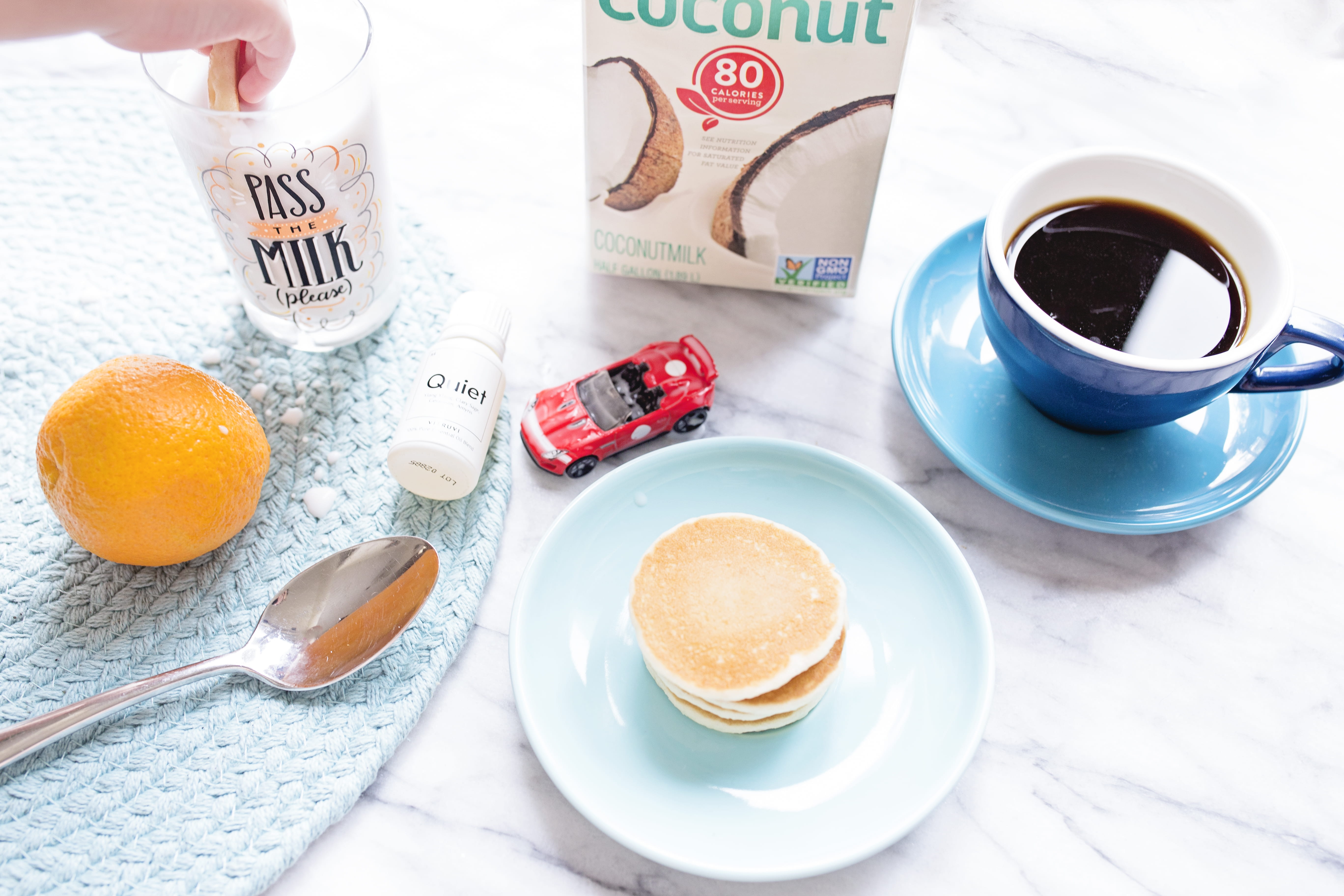 car, freshness, 5K, saucer, french food, ceramic, close-up, aroma, hand, pancakes, spoon, no people, crockery, table, still life, black coffee, sweet, HD Wallpaper