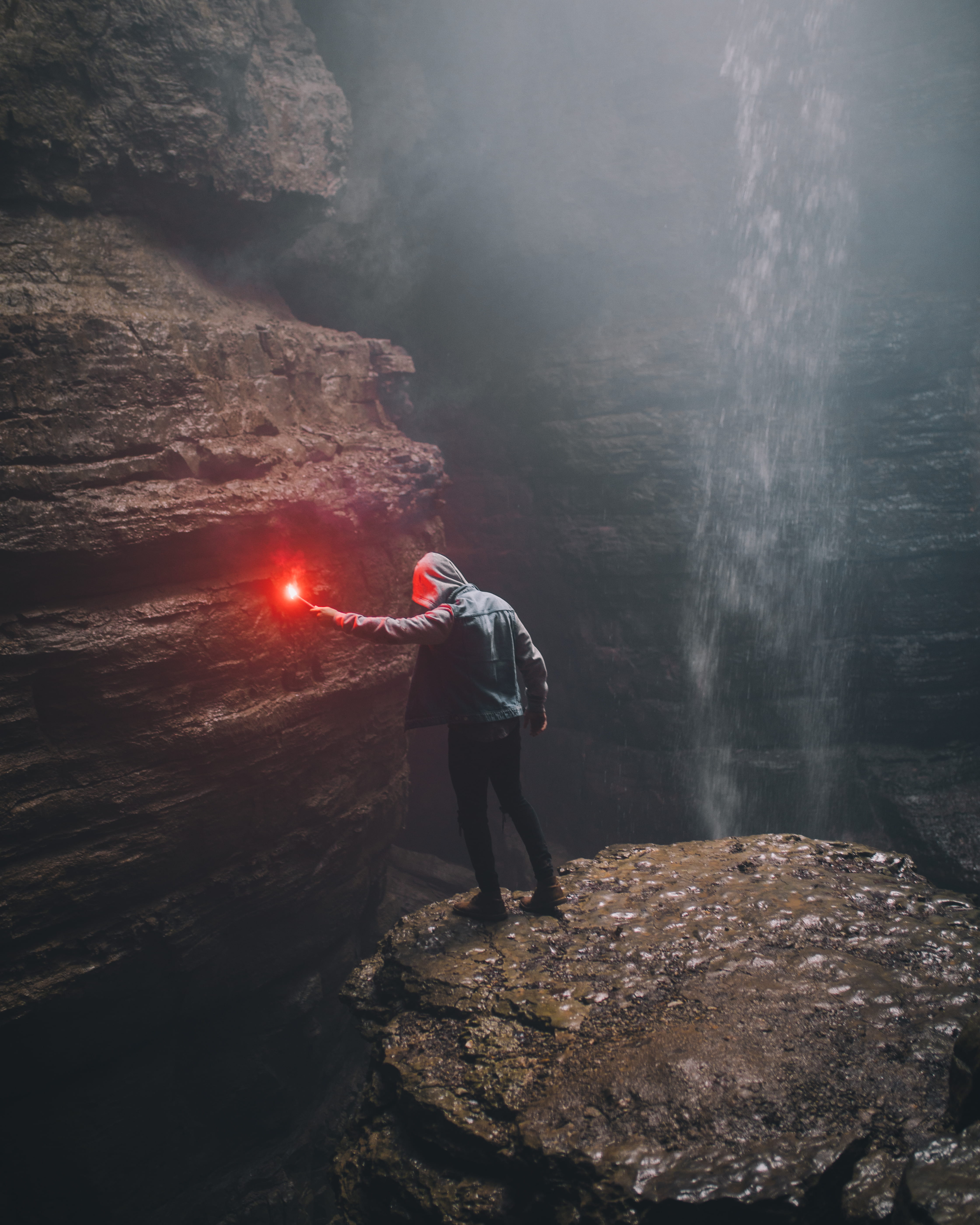 standing, #hiking, one person, flare, man, men, nature, rock, #caving, heat - temperature, beside, holding, wizard, long exposure, re, light, real people, Phone HD Wallpaper