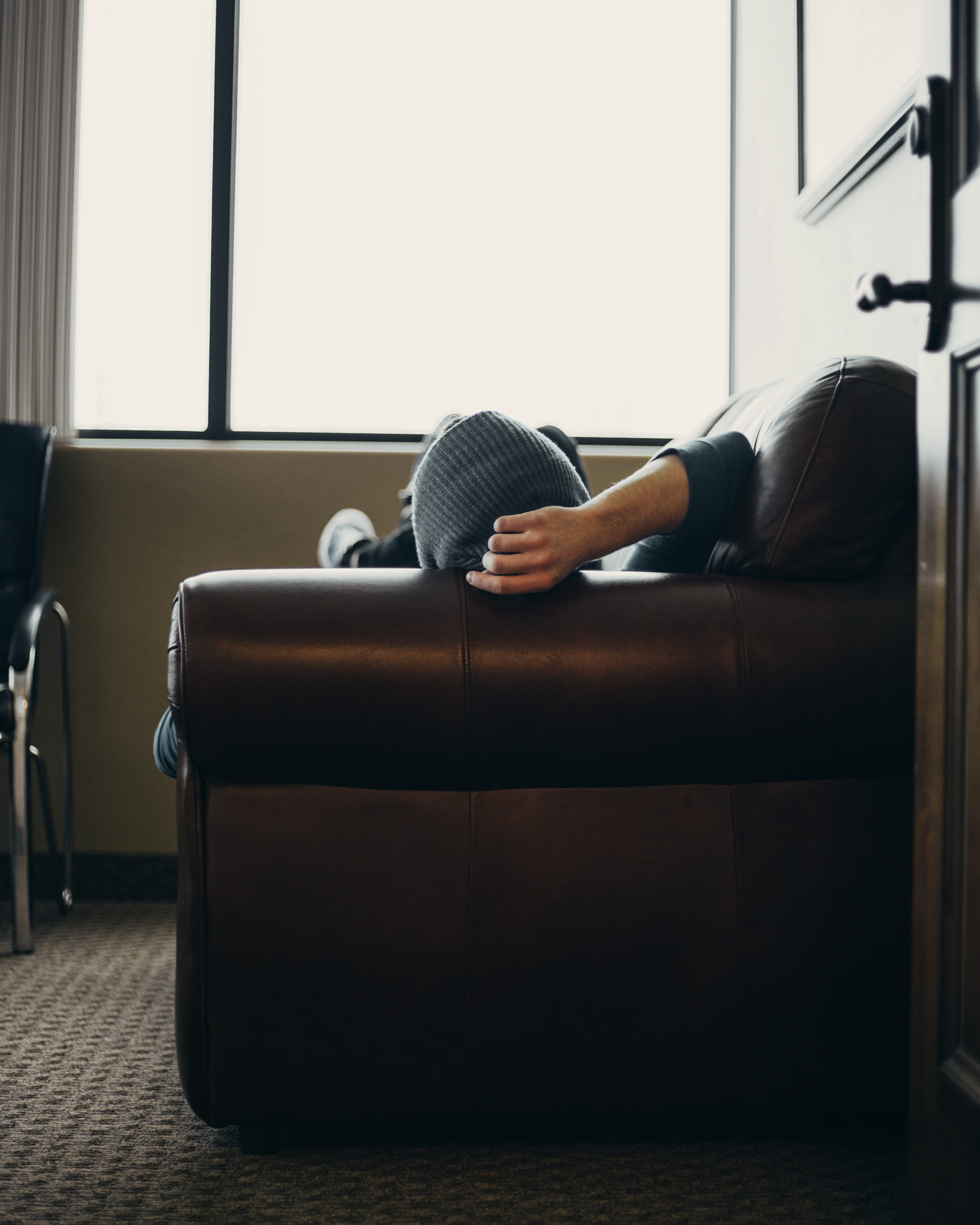 chair, sofa, near, people, one Person, 4K, side view, indoors, home Interior, seat, sleeping, real people, window, relaxation, leisure activity, low section, Phone HD Wallpaper