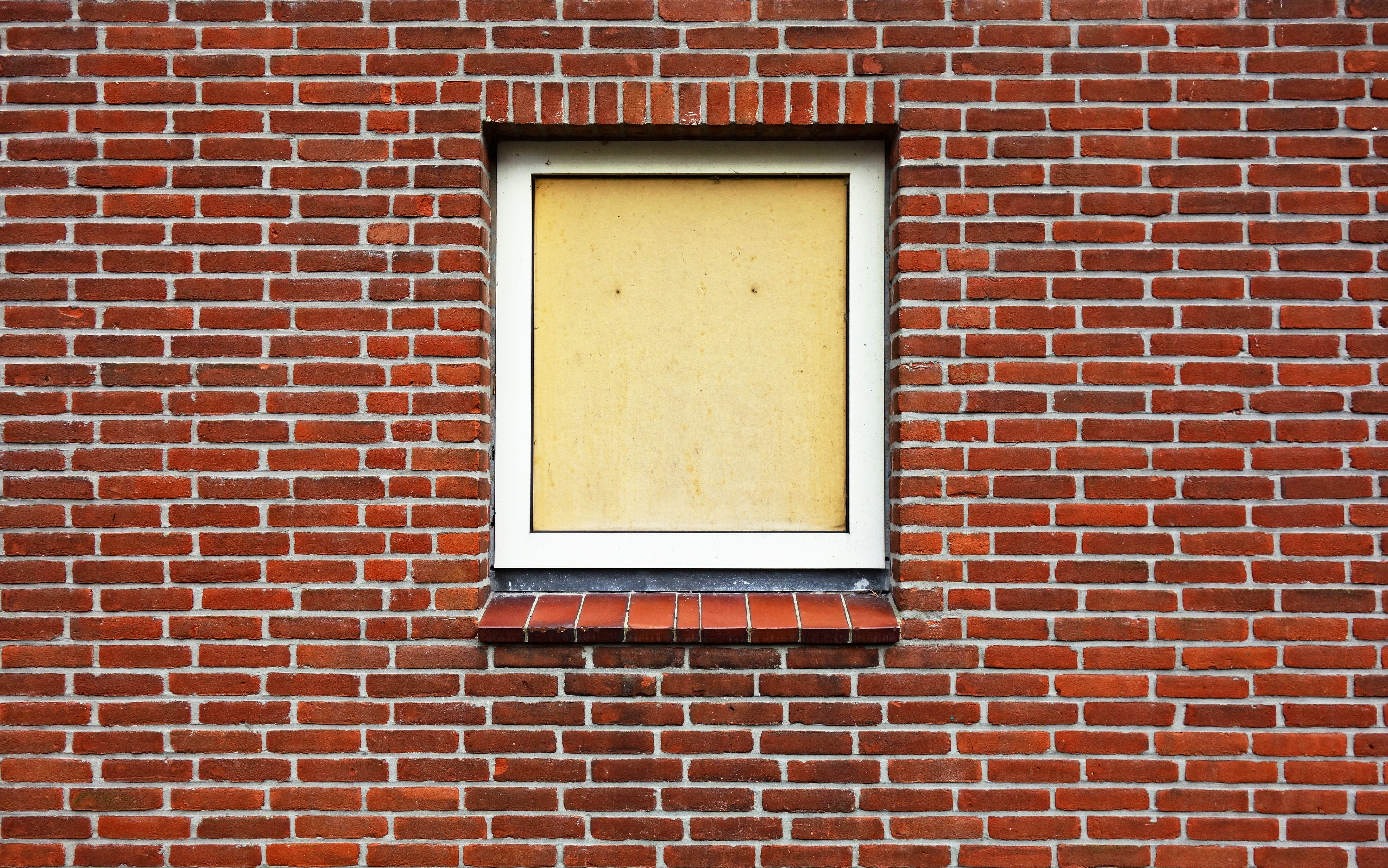 white, brick texture, brick, wooden, closed, outdoors, boarded up window, boarded up, pattern, brick wall, red brick wall, window frame, built structure, HD Wallpaper