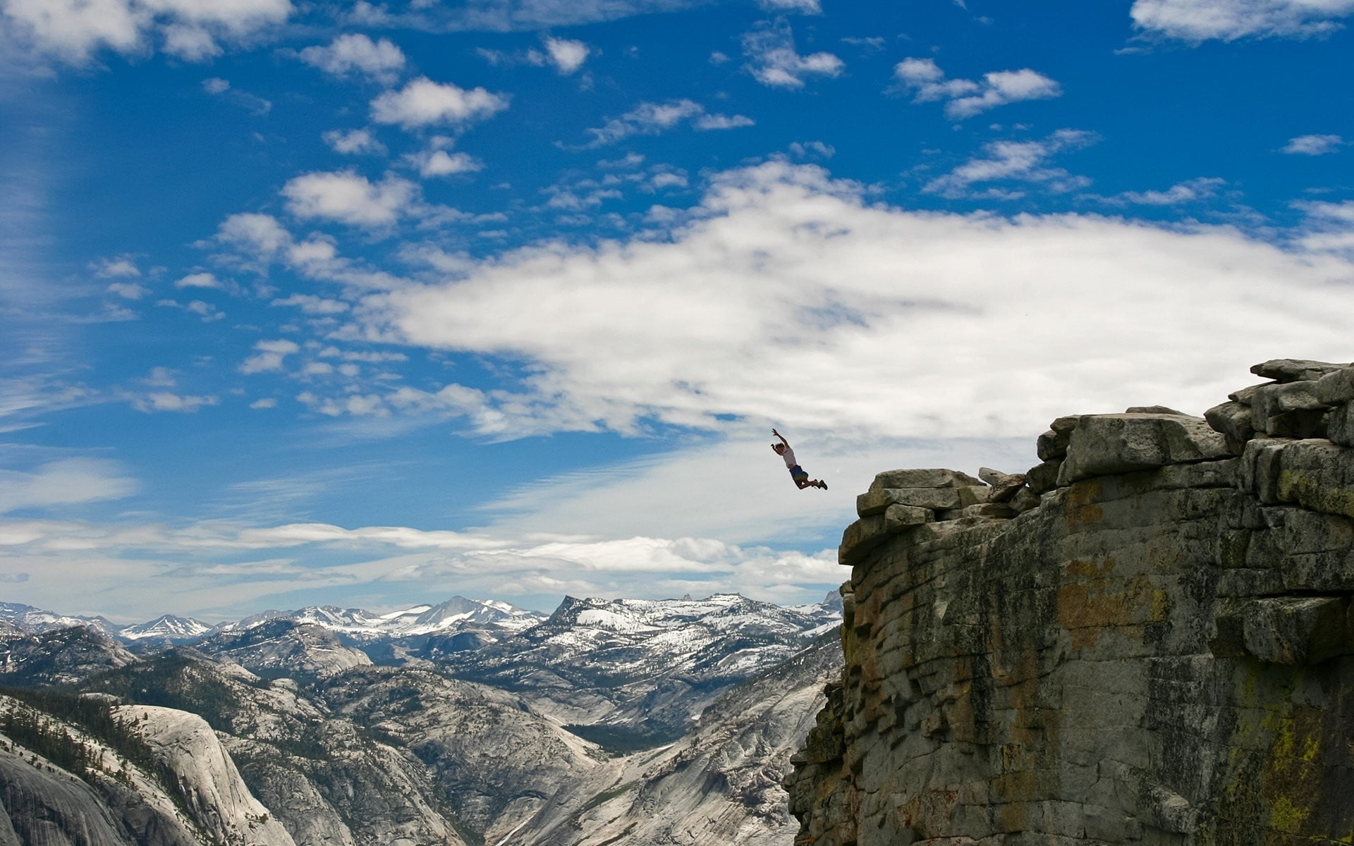 1080P, cloud - sky, adventure, low angle view, animal, leisure activity, bird, formation, cliff, landscape, extreme sports, trees, mountain, scenics - nature, HD Wallpaper