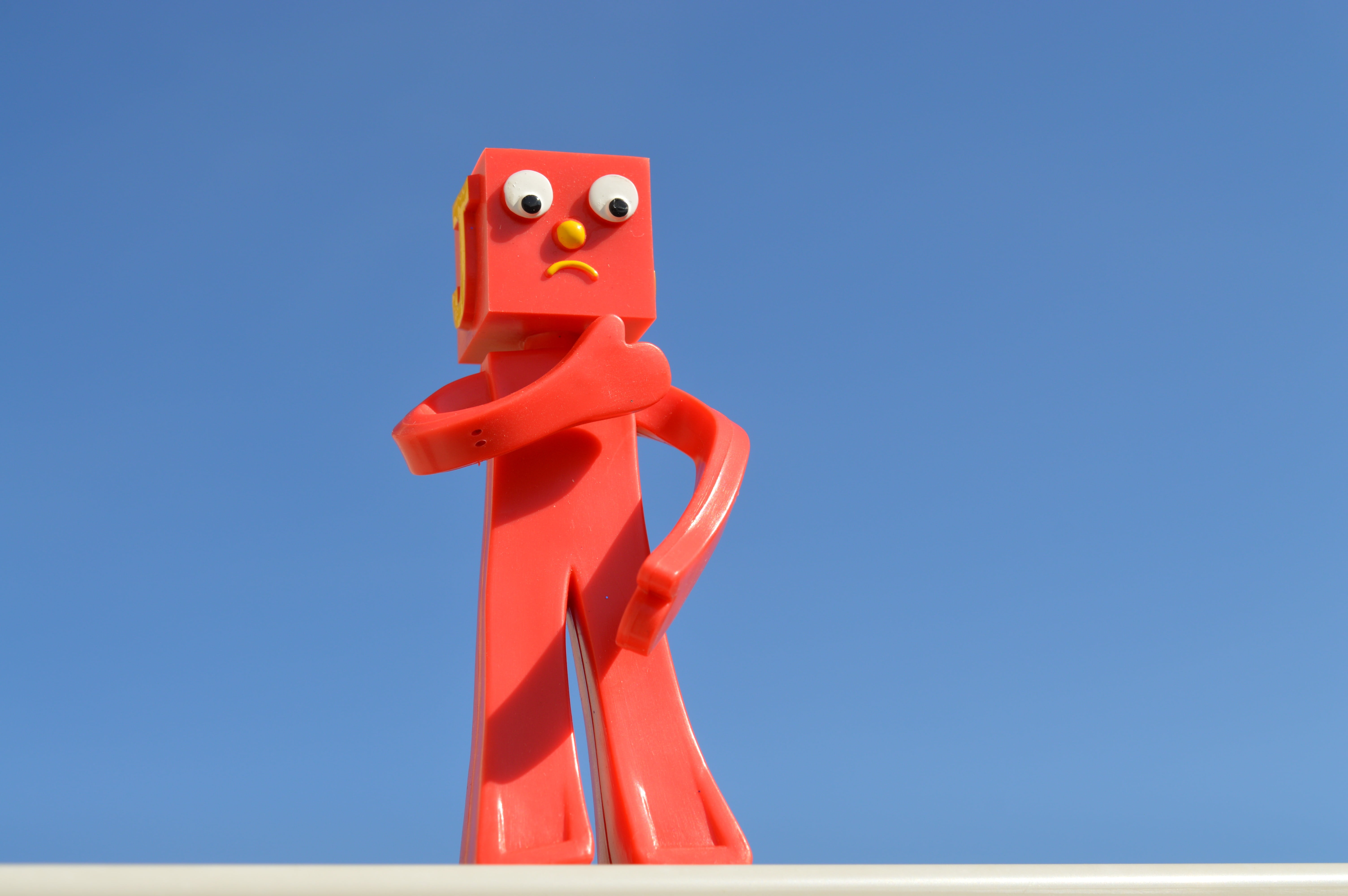 single object, frustration, sadness, day, nature, copy space, sky, clear sky, sad, fun, depressed, figurine, representation, unhappy, loneliness, background, HD Wallpaper