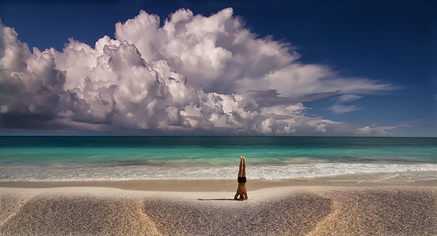land, sand, nature, person, holiday, horizon, 720P, trip, beauty in nature, shore, meditation, men, landscape, Mexico, vacations, one person, summer, clouds, HD Wallpaper